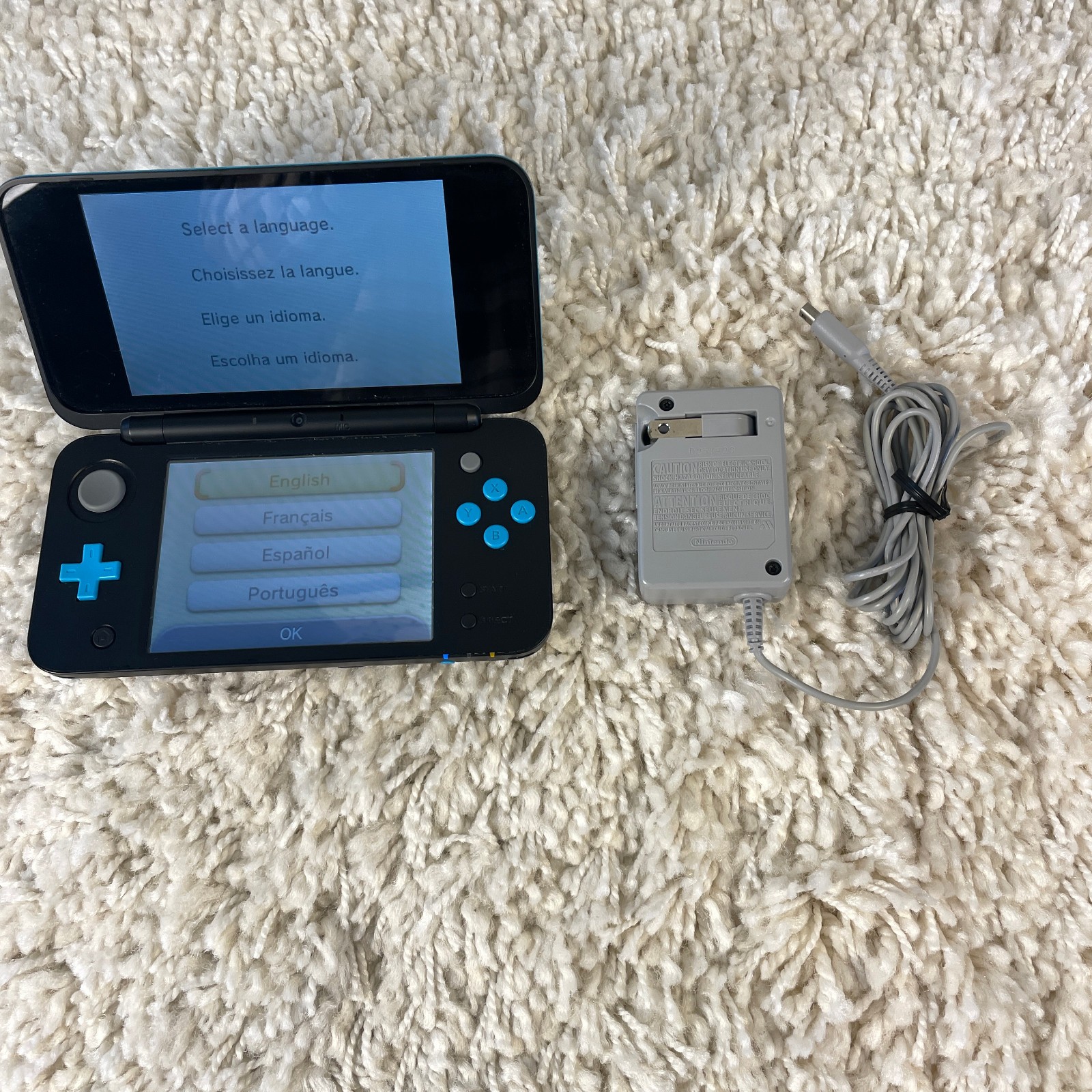 Nintendo 2DS XL Black Turqoise Handheld Console System JAN-001 Tested
