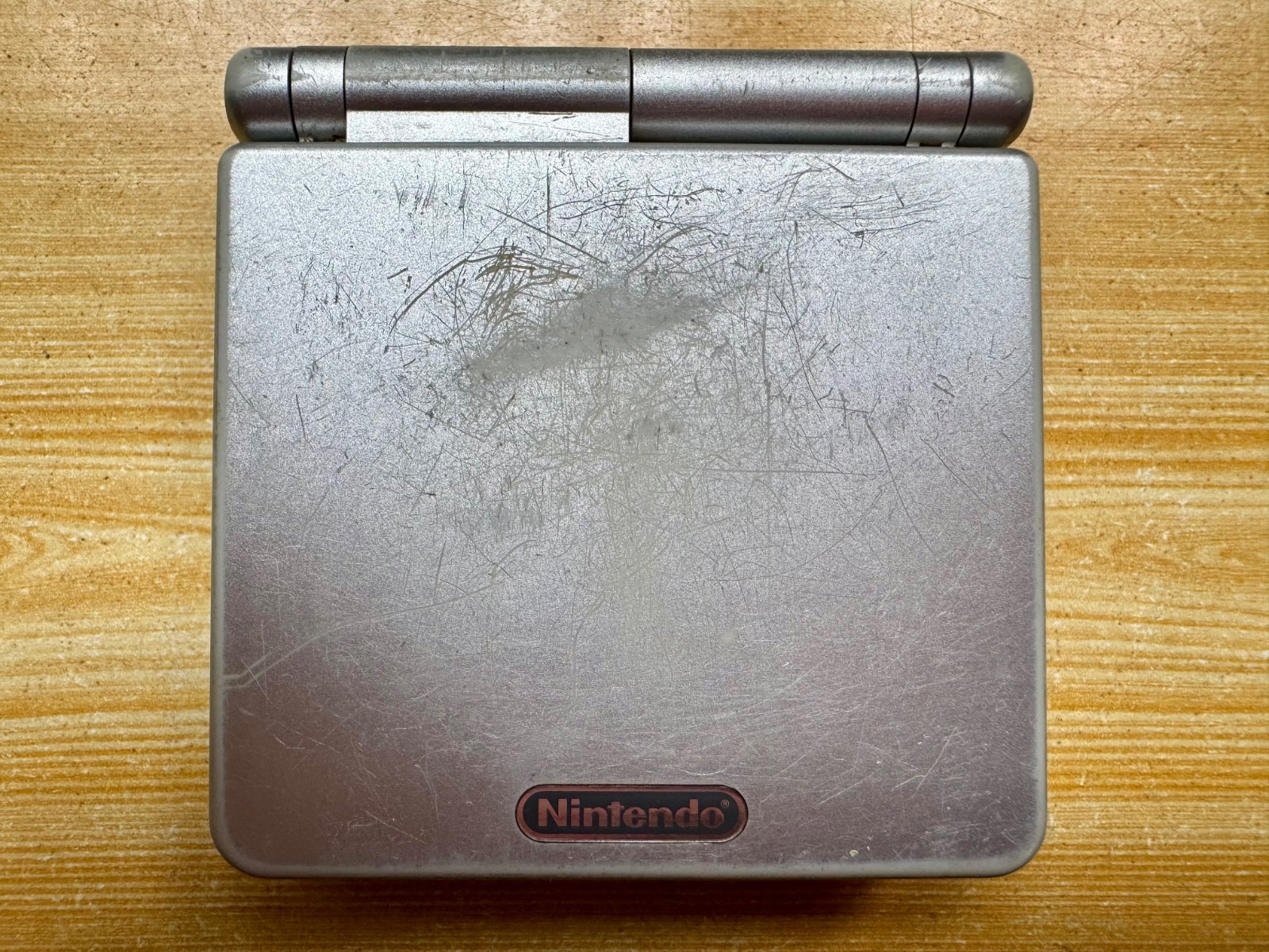 Nintendo Gameboy Advance SP AGS001 Metal Silver Handheld w/ USB Cable & Battery