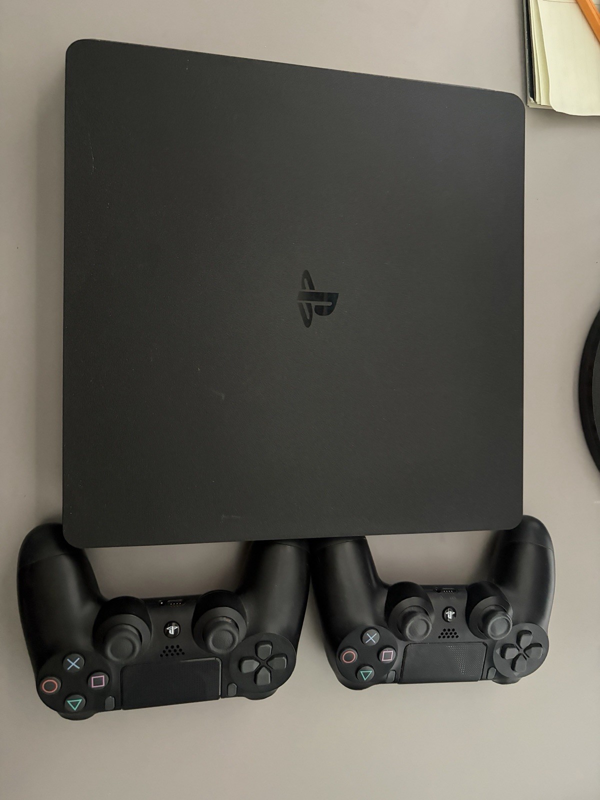 Sony PlayStation 4 1TB Black Console with 2 Original Controllers and Games