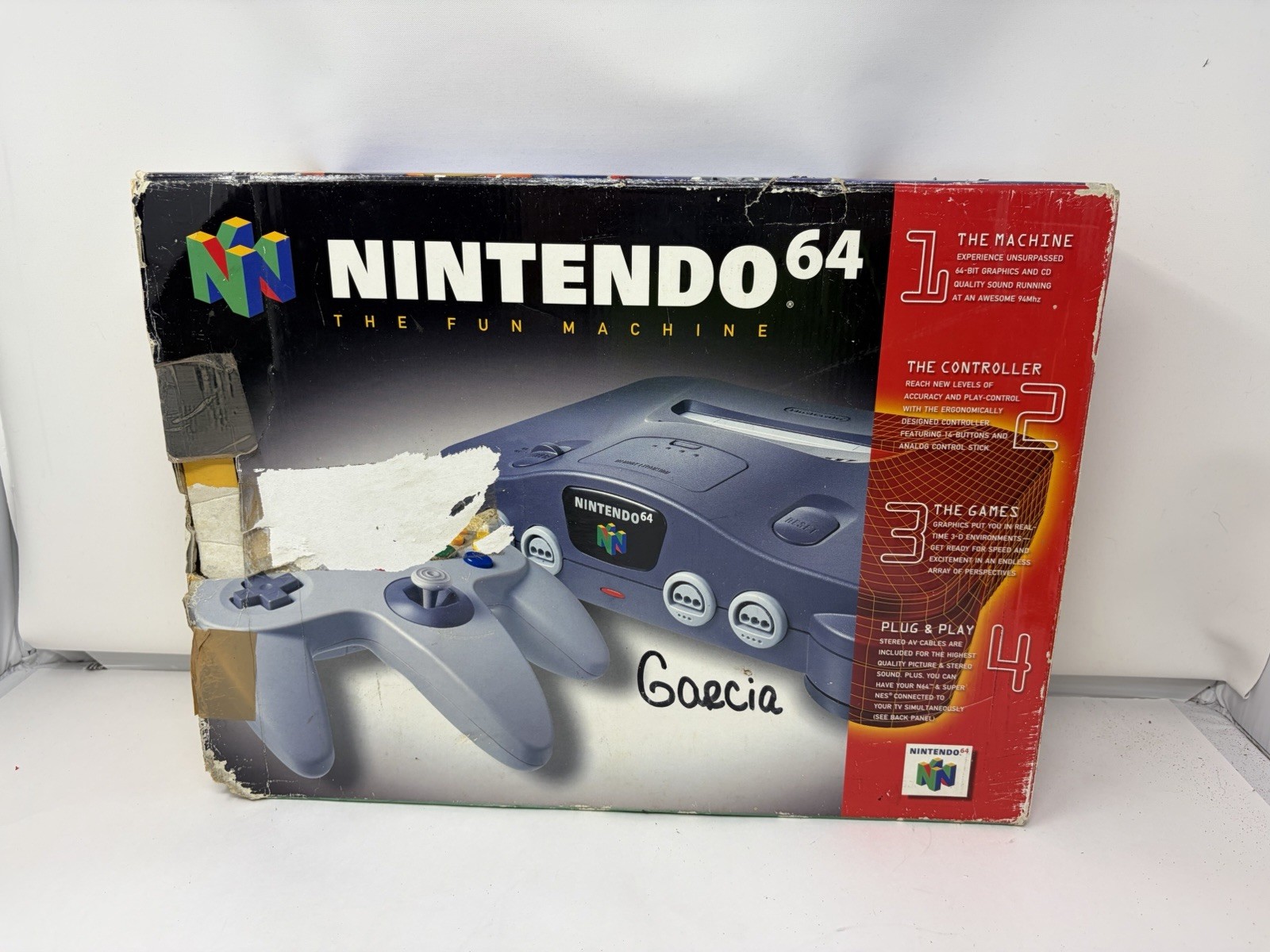 Nintendo 64 System N64 Console Charcoal Gray Tested Original Box