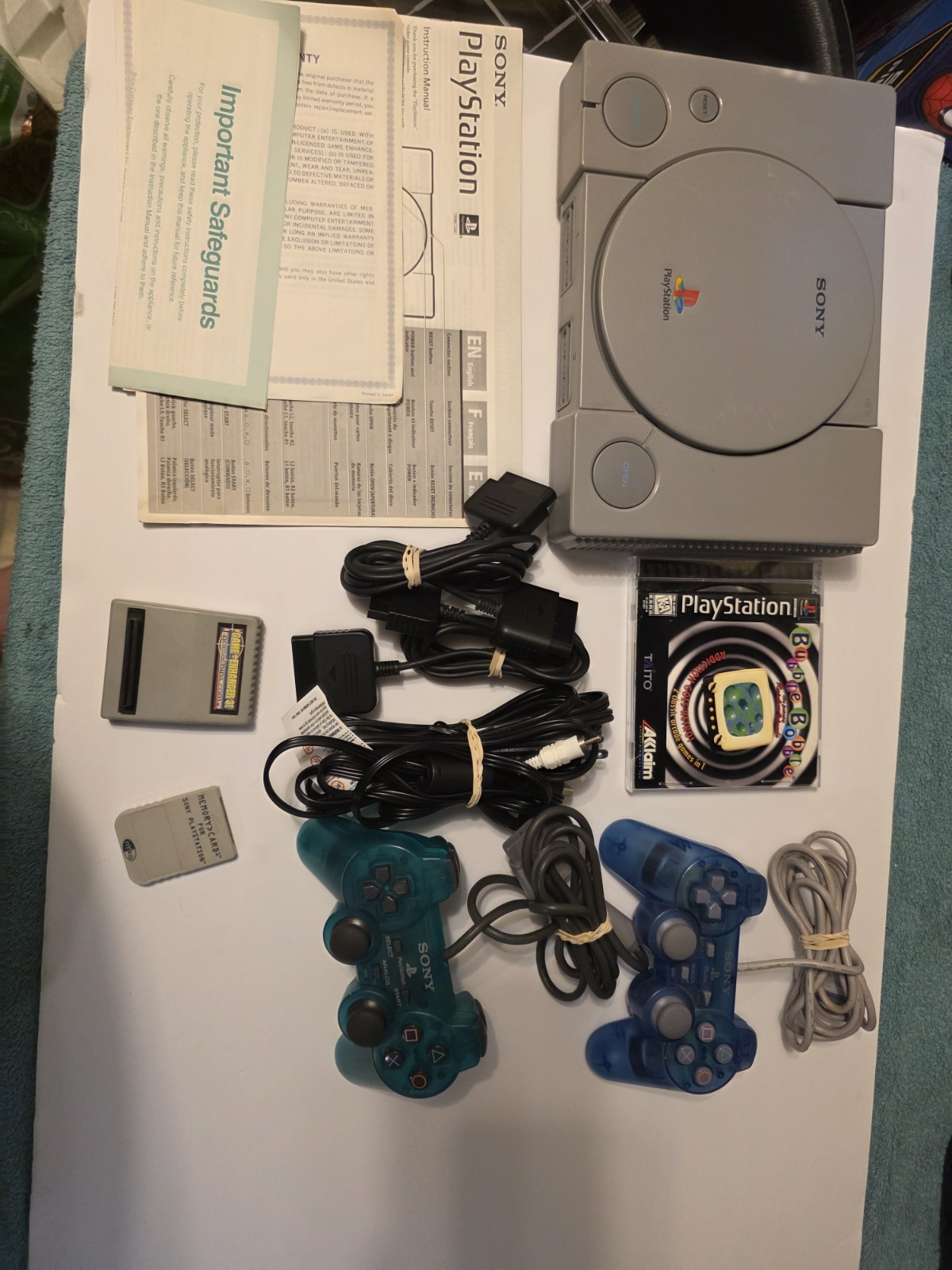 Sony PlayStation 1 Lot One Console One Game And Two Controllers See Description