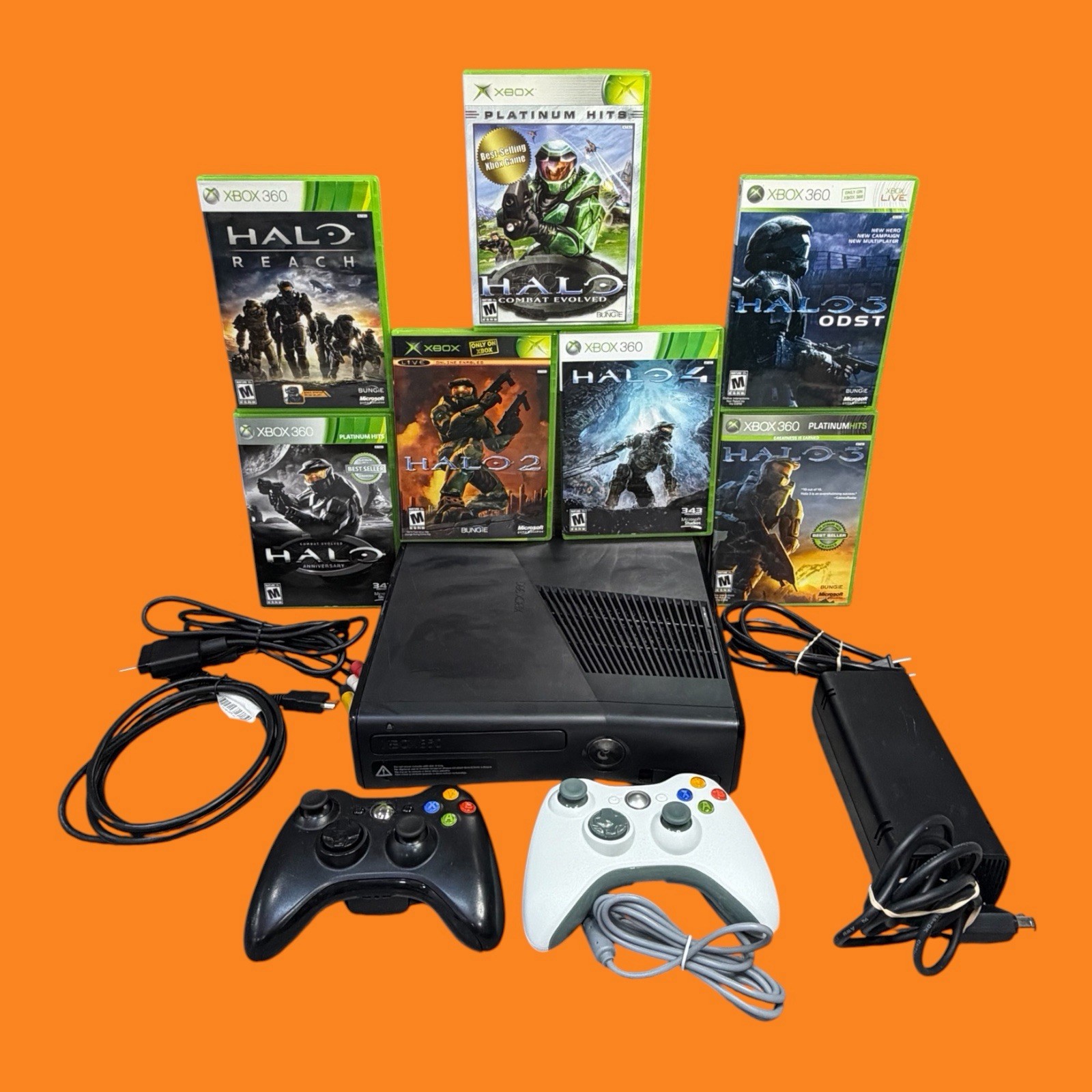 EVERY HALO 1 2 3 ODST 4 Reach Anniversary 250GB Xbox 360 S Console Bundle Lot