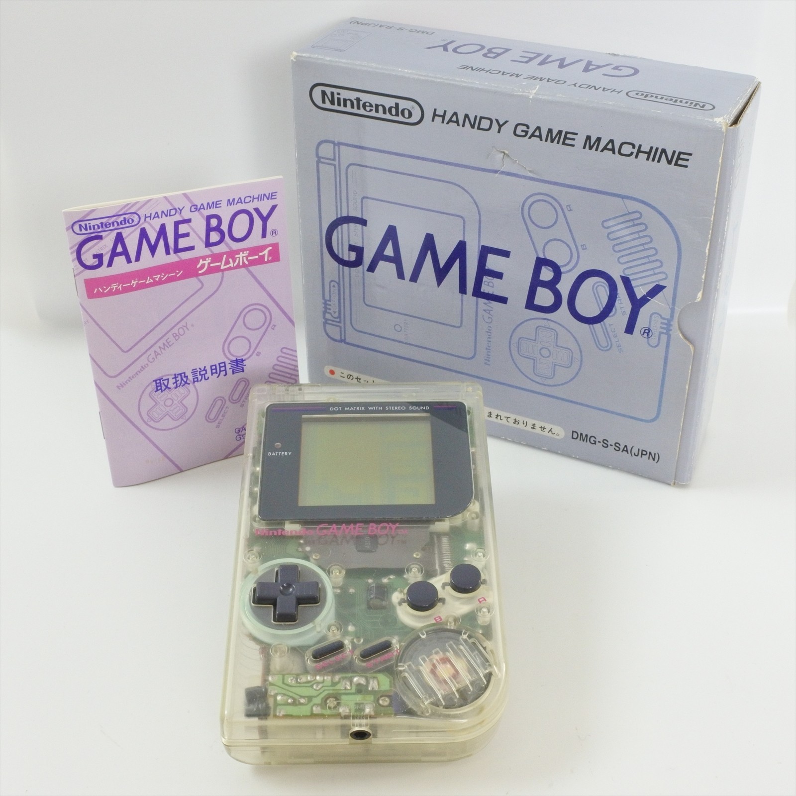 Gameboy Bros. CLEAR Console DMG-001 Boxed Original Classic Nintendo CHINA 036 gb