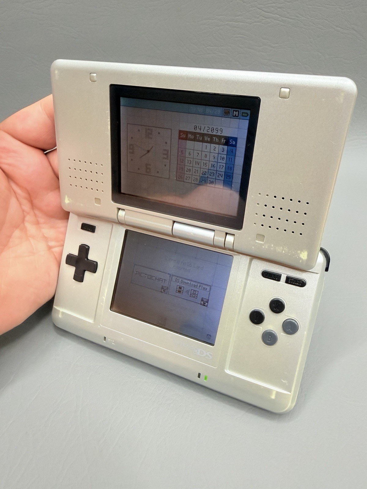 Nintendo DS Handheld System – Platinum / Silver Console – Deep Cleaned – Tested