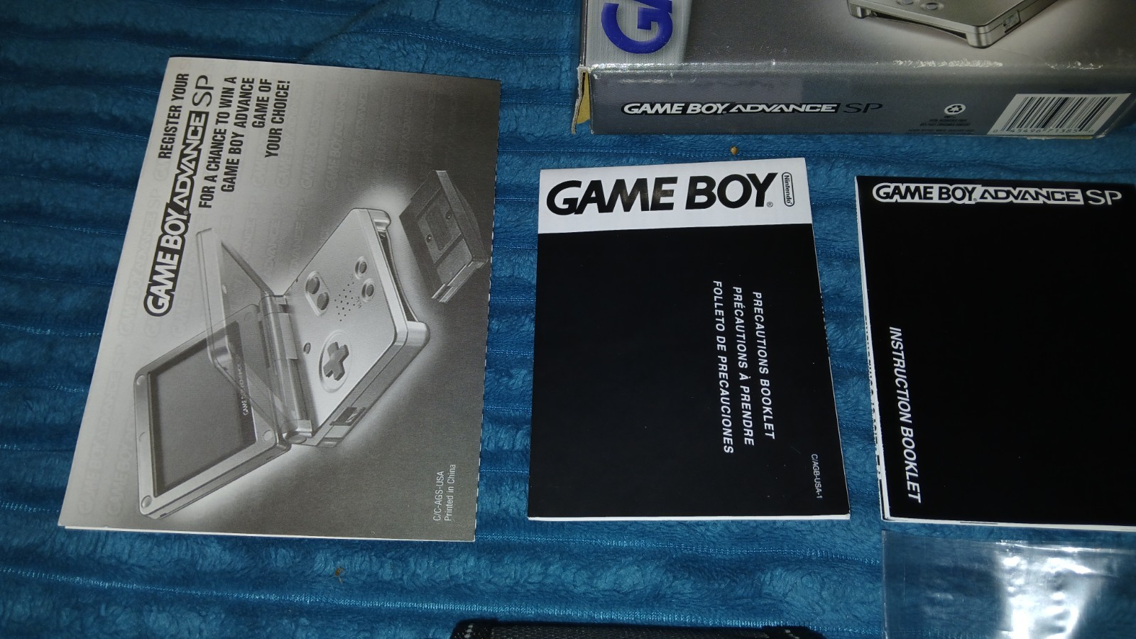 Nintendo Game Boy Advance GBA SP Platinum Near Complete In Box AGS-001 Works