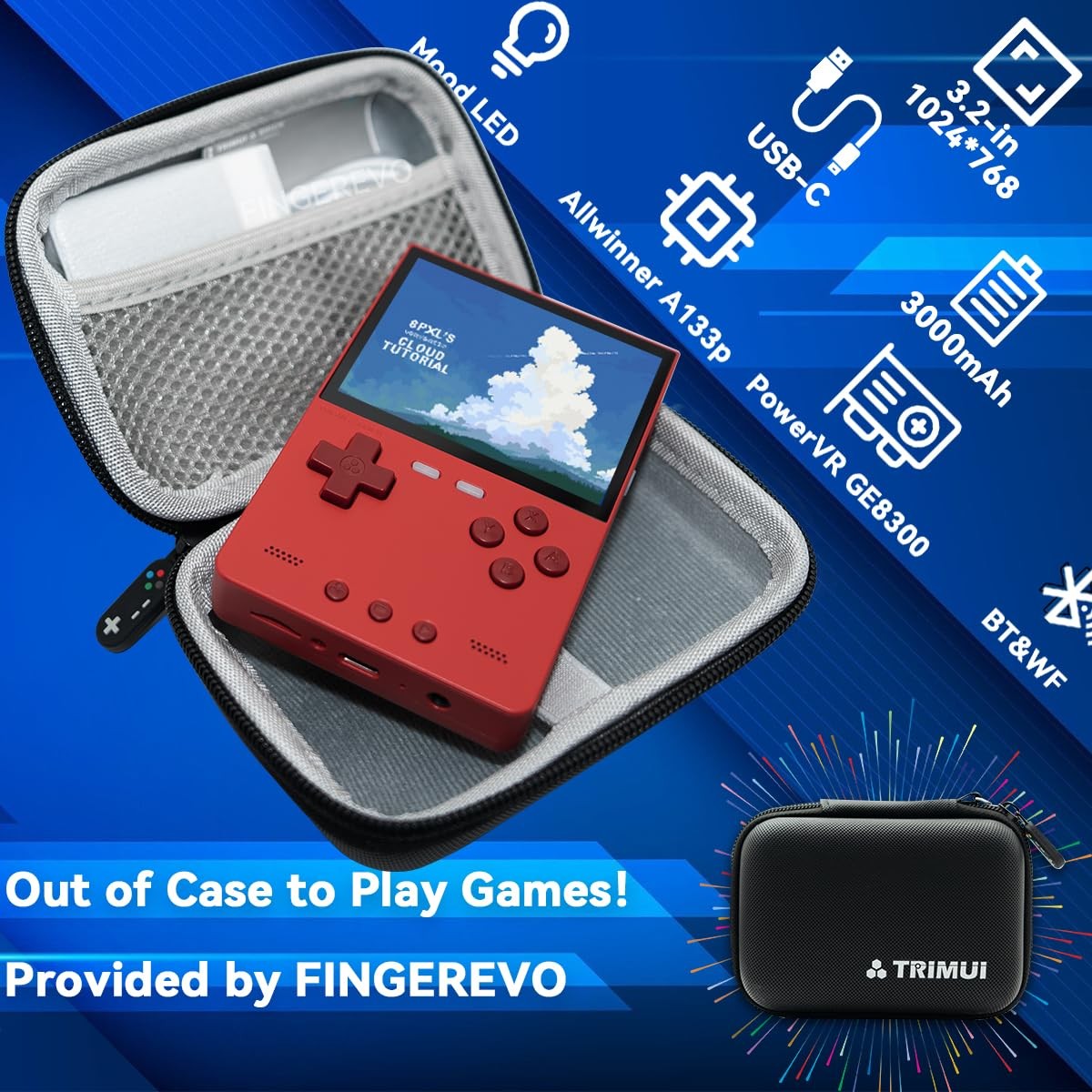 Trimui Brick Handheld Game Console 3.2-inch 1024 * 768 IPS Screen 3000mAh Tri…