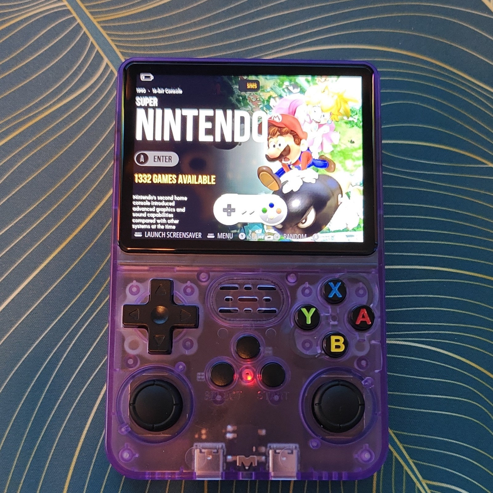 R36S Purple Transparent Handheld System Wi-Fi USB-C Headphone TONS OF GAMES