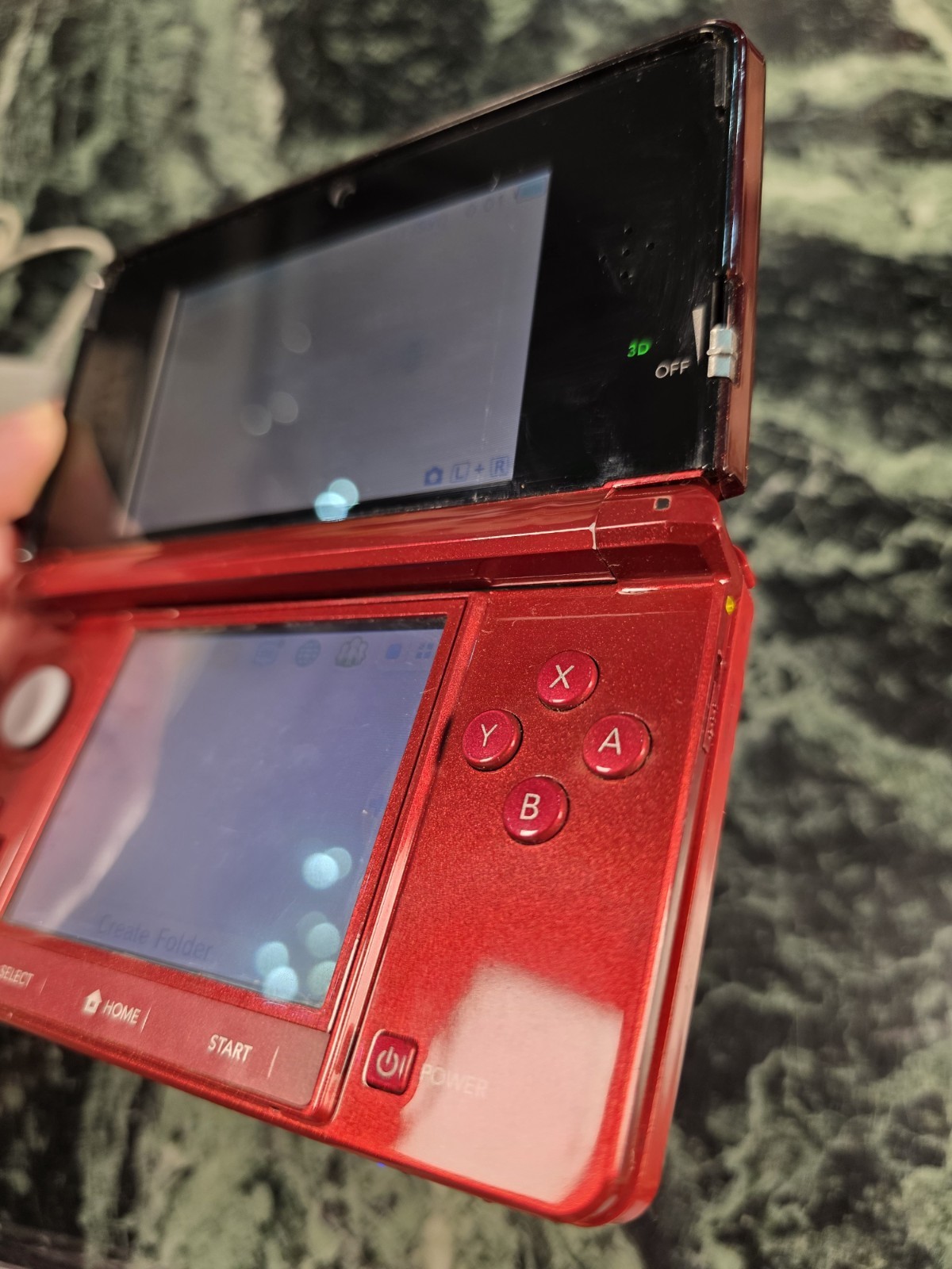 Nintendo 3DS Flame Red Console English US Version TESTED w/Charger + Smash