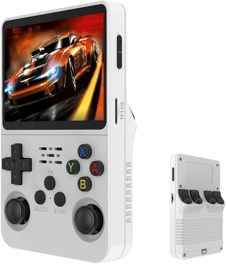 R36S 128GB 3500mAh Portable Handheld Game Console 20000+ Games Retro White