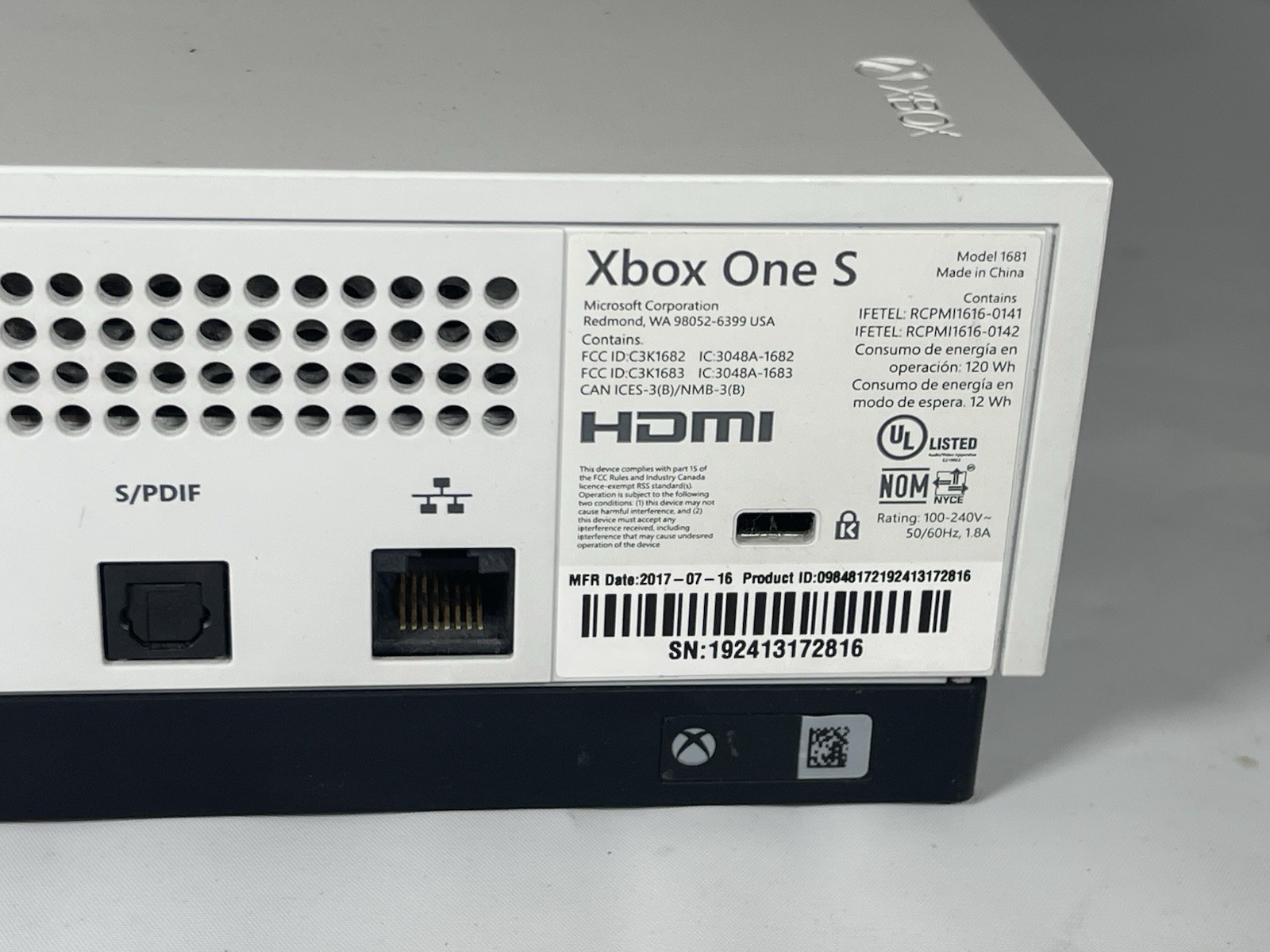 Microsoft Xbox One S Console 500gb Faulty Disc Drive For Parts