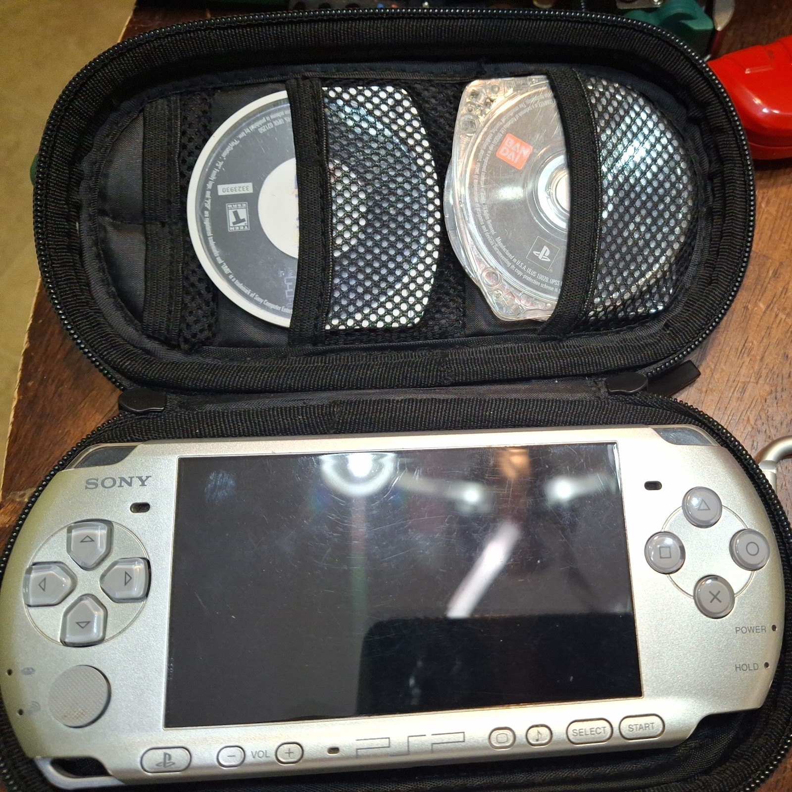 Sony PSP 3001 Silver Slim with Value Pack 3 Games and Charger Tested and Working