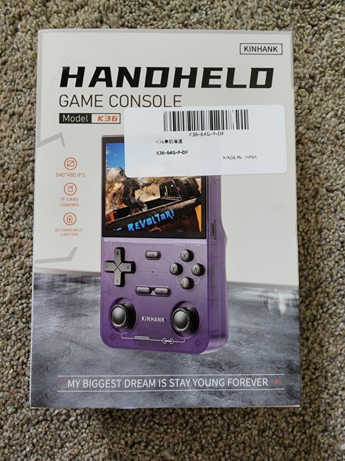 K36 Retro Handheld Video Game Console Retro Games! 3.5 in Purple fast ship