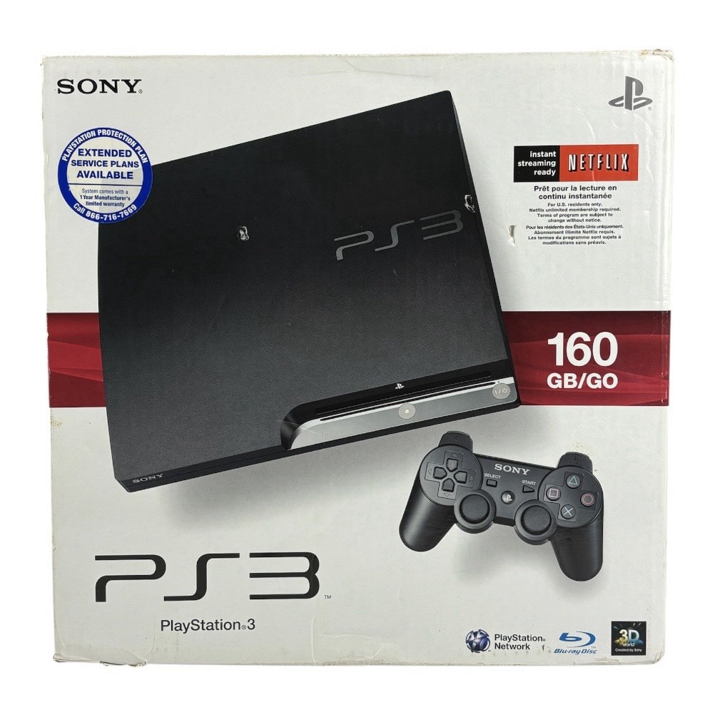 PS3 Slim Console With Box Controller 3 Games PlayStation 160GB CECH-2501A READ