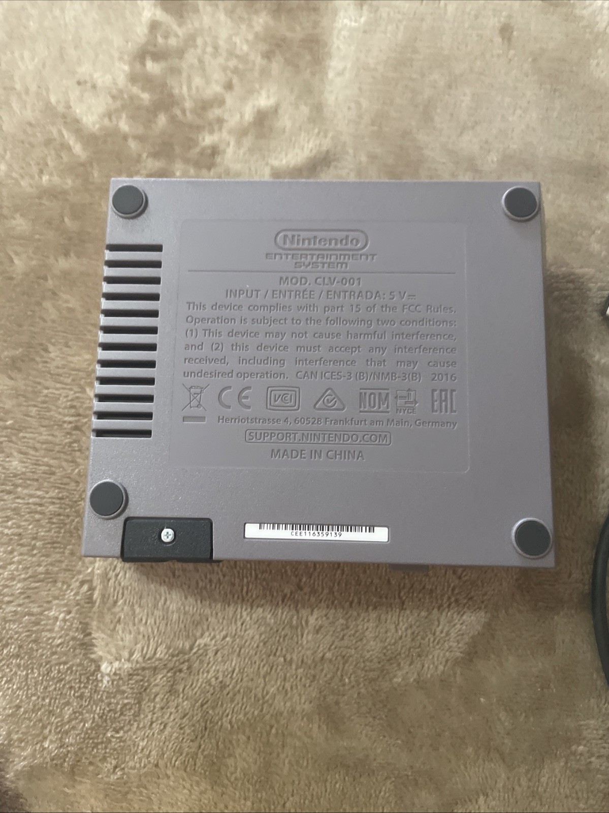 Nintendo NES Classic Edition CLV-001 Console All Original Cords. Clean!