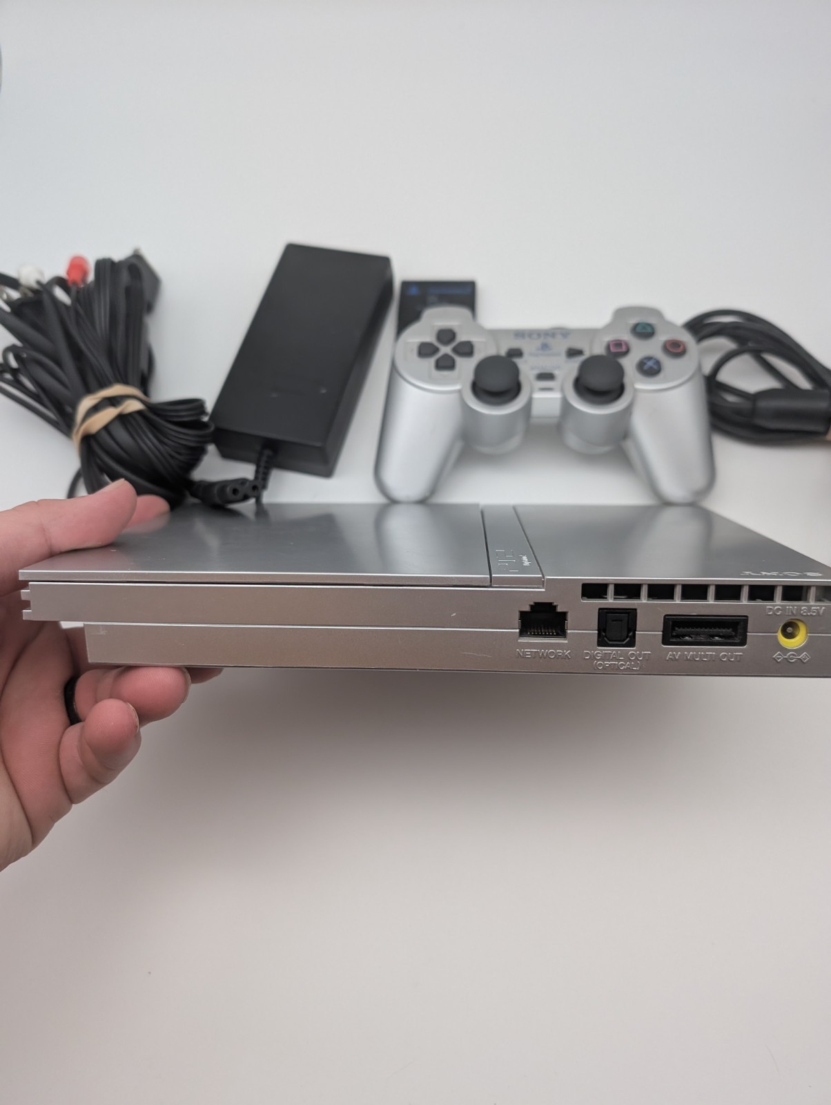 Sony PS2 Slim SCPH-79001 Silver Console Bundle New Laser Disc Spindle Authentic