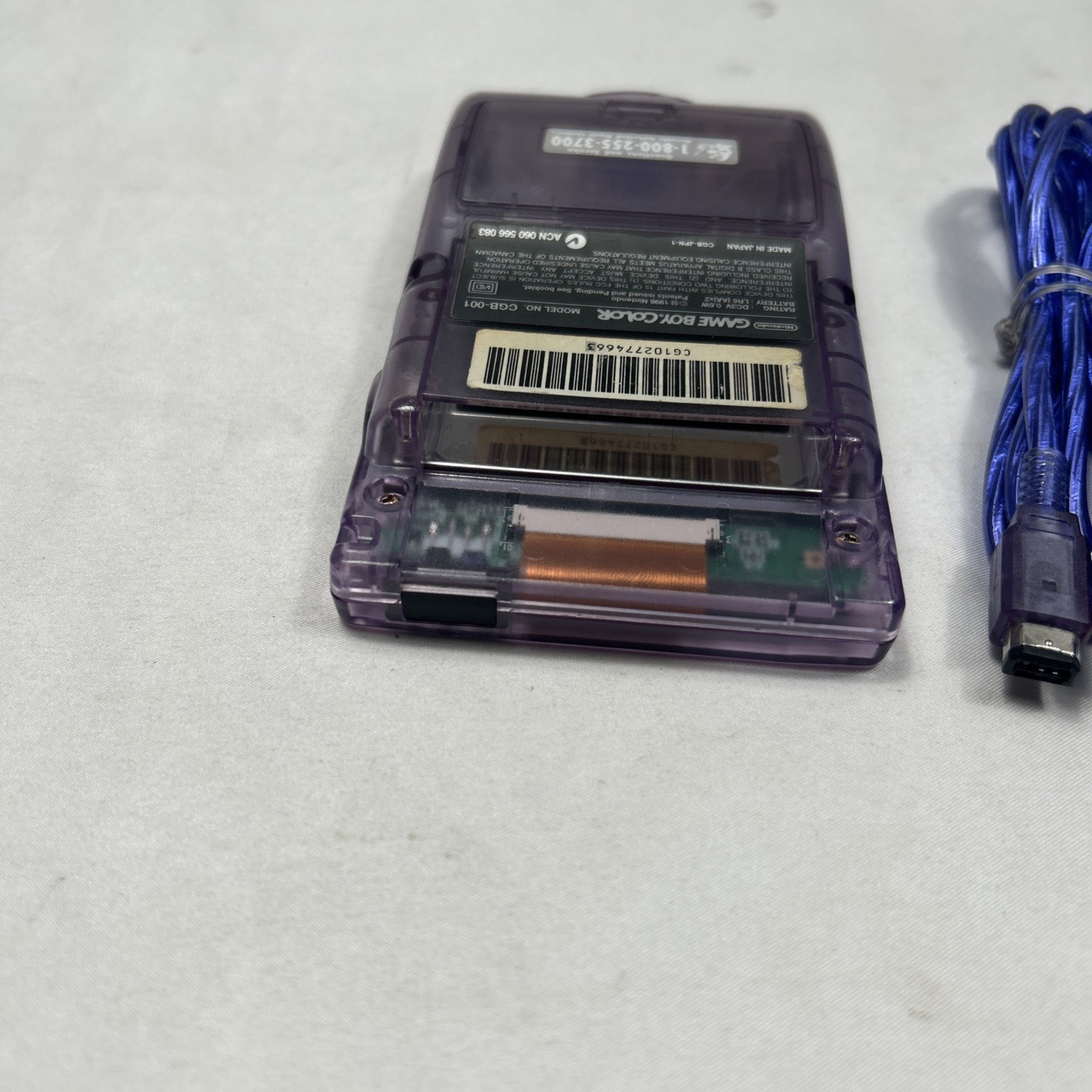 Nintendo Gameboy Color (CGB-001) Atomic Purple Handheld Console With Cable