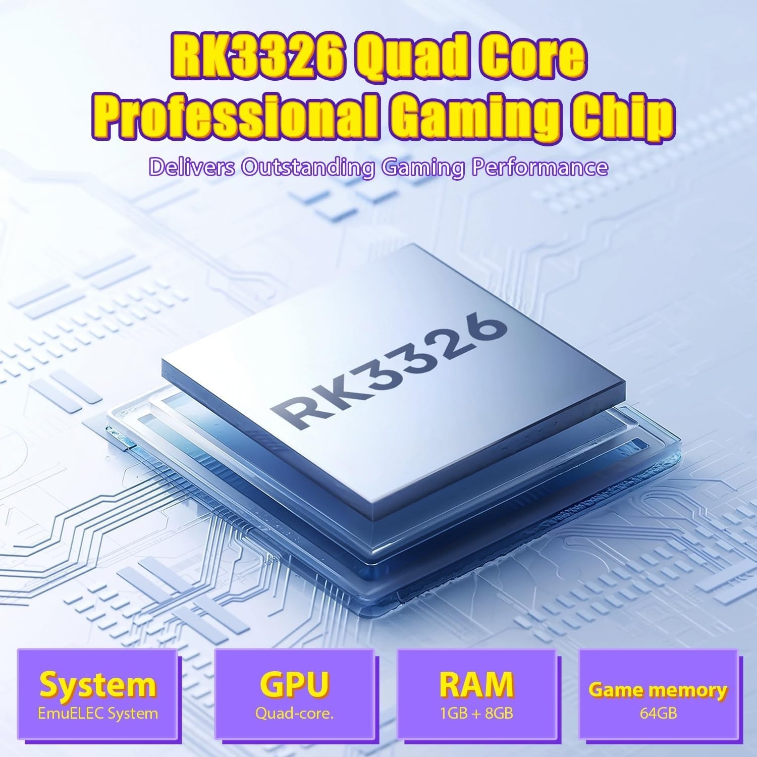 Handheld Gaming Console: 3500mAh Battery, Custom RGB Lighting, WiFi Connectivity