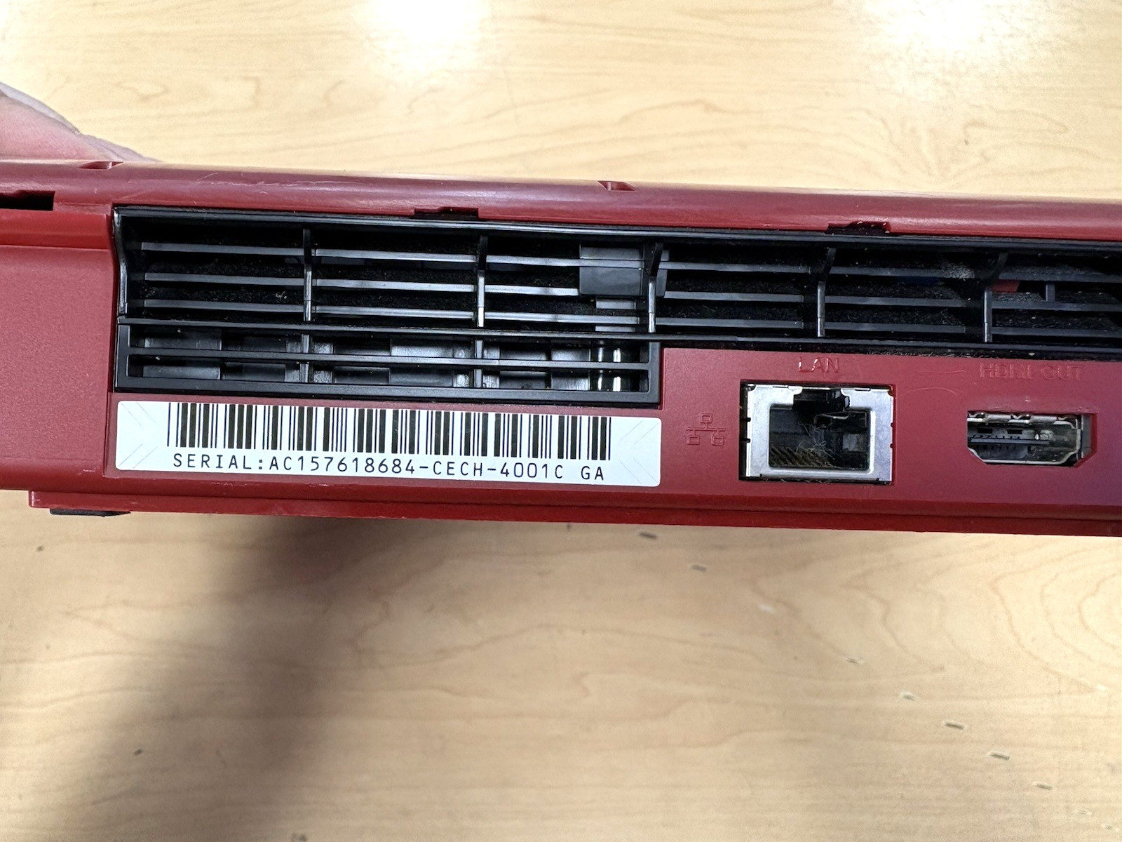 Sony PlayStation 3 (PS3) Slim Red Home Gaming Console *Pre Owned* FREE SHIPPING