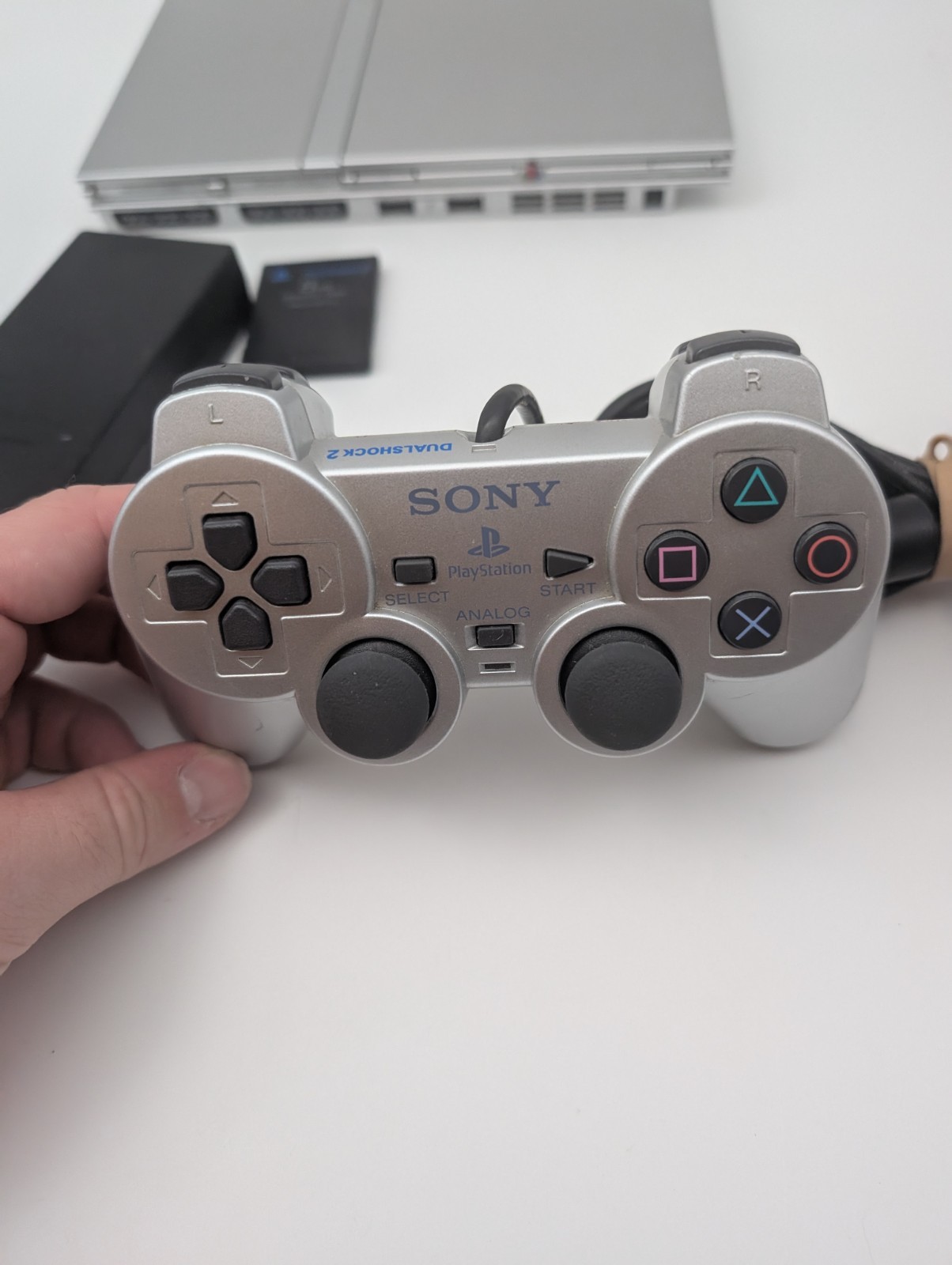 Sony PS2 Slim SCPH-79001 Silver Console Bundle New Laser Disc Spindle Authentic