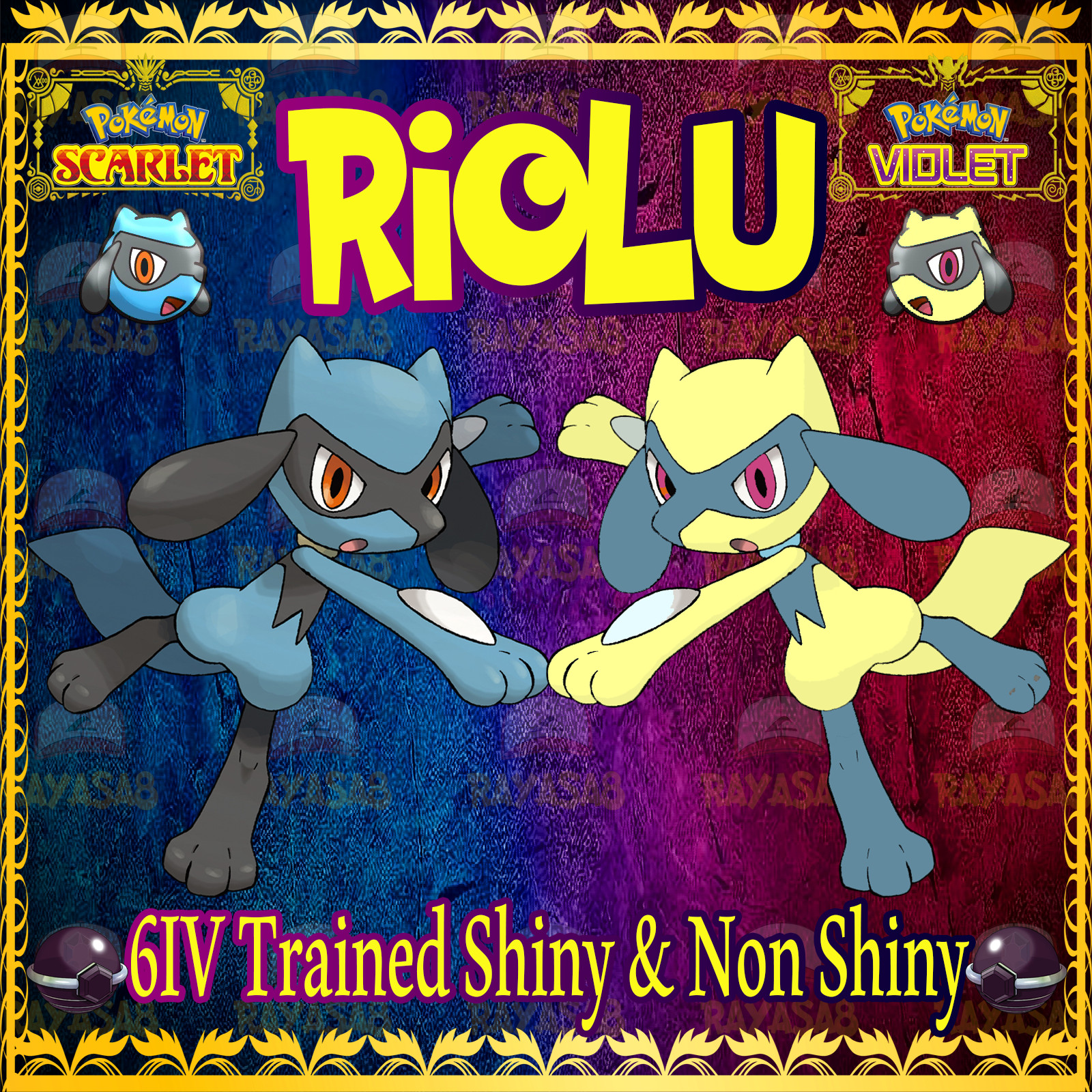 Pokemon Scarlet & Violet Riolu 6IV Trained 🌟Shiny🌟 & Non Shiny Best Stats Home