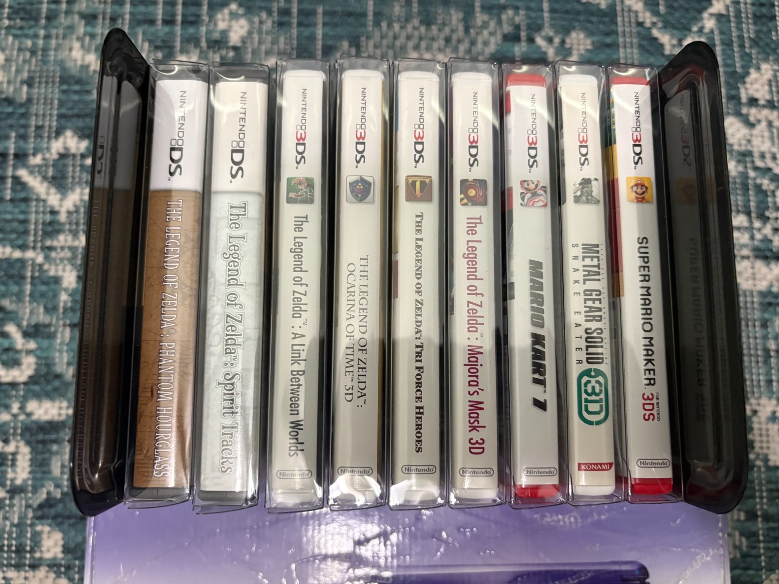 Nintendo 3DS Midnight Purple Console Bundle – Complete in Box with 9 Games Zelda