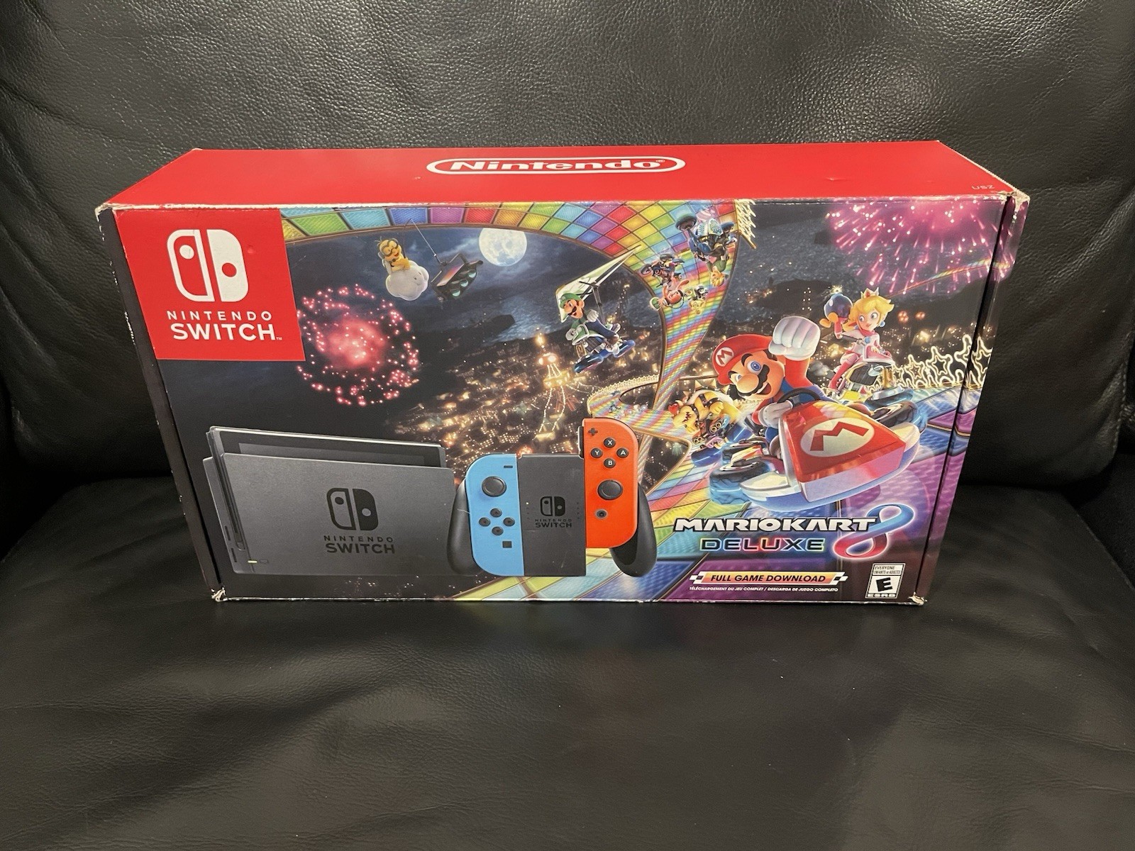 Nintendo Switch w/ Neon Blue & Neon Red Joy-Con + Mario Kart 8 Deluxe