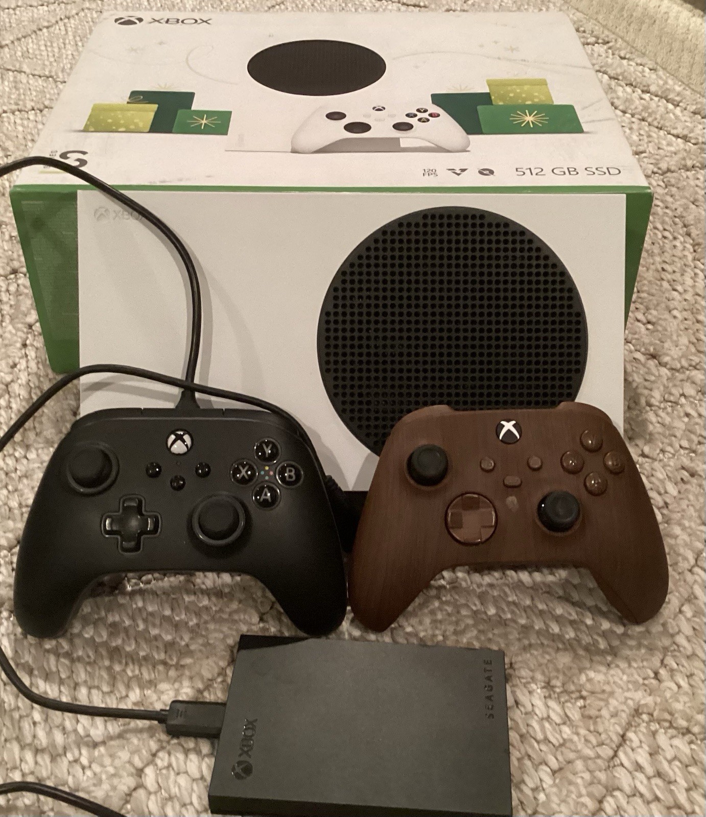 Microsoft Xbox Series S 512GB SSD White Console W/ 2 Controllers, Cords, & Drive