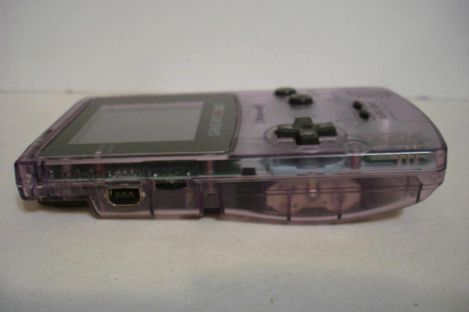 Nintendo Game Boy Color System Clear Atomic Purple w/ Pelican Accessories