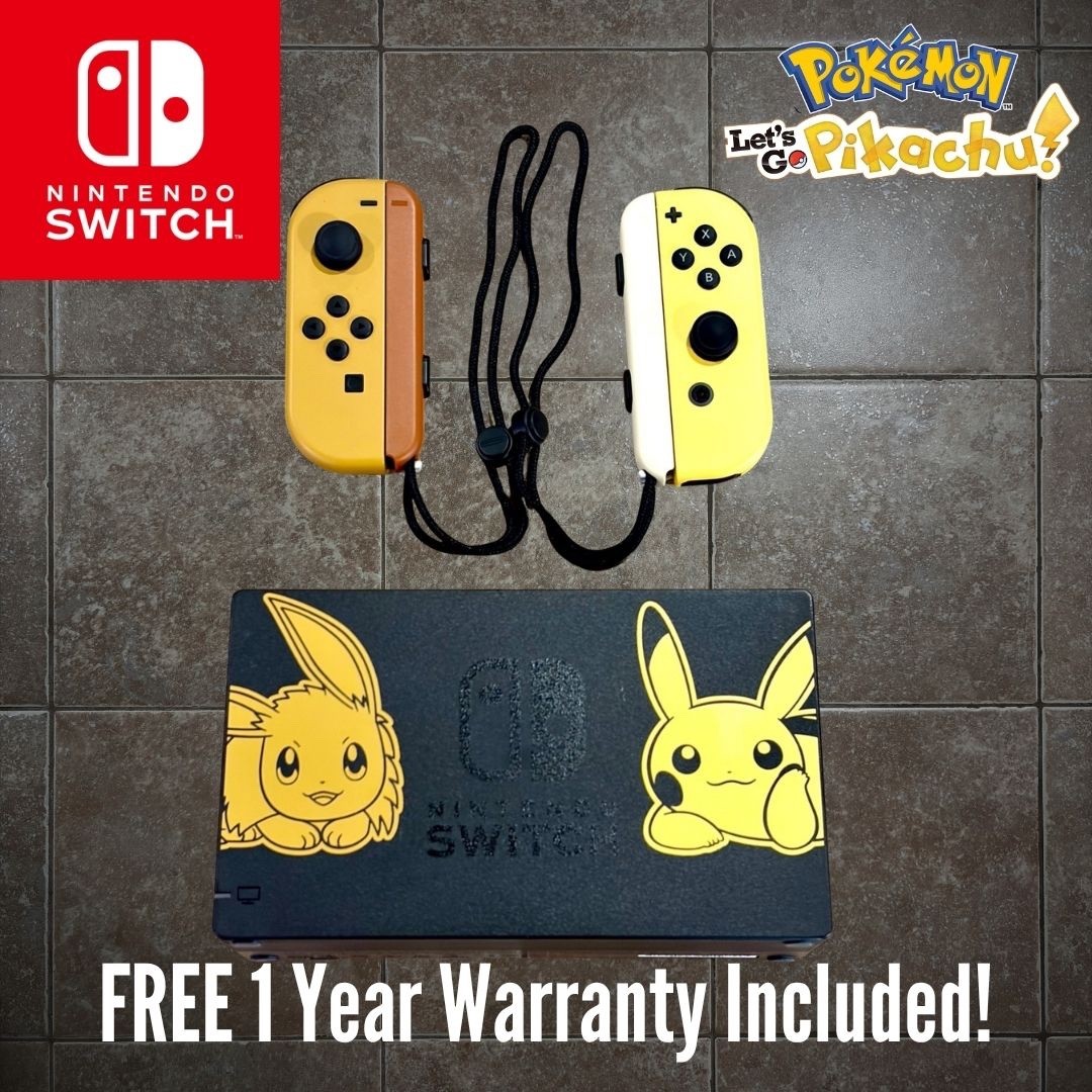 Pokemon Let’s Go Eevee Pikachu OEM Nintendo Switch Joy-Con (L)/(R) DOCK Official