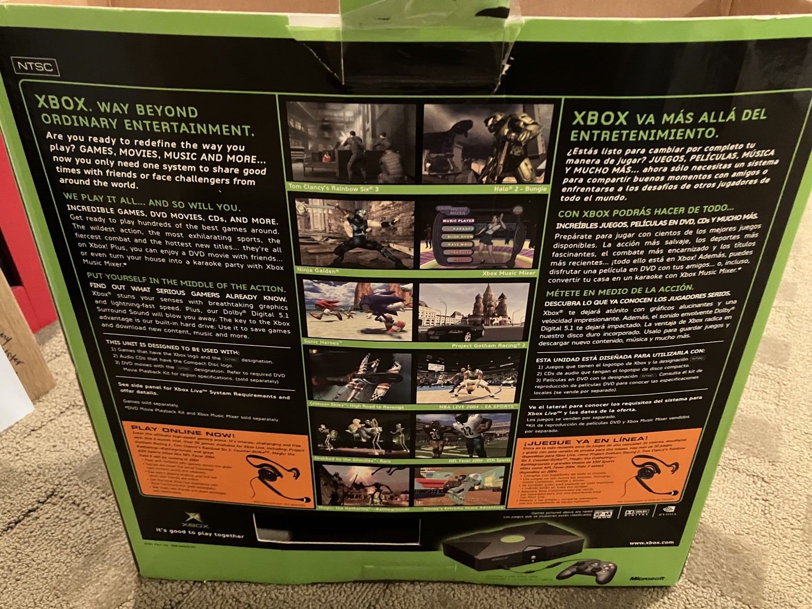 Original Microsoft Xbox Console System In BOX Stars Wars Clone Wars Tetris