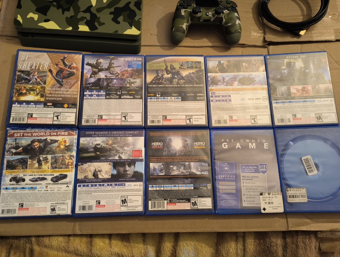 PS4 Slim Call Of Duty WW2 Camo Limited Edition In Box Lot Of 17 Games Read Des