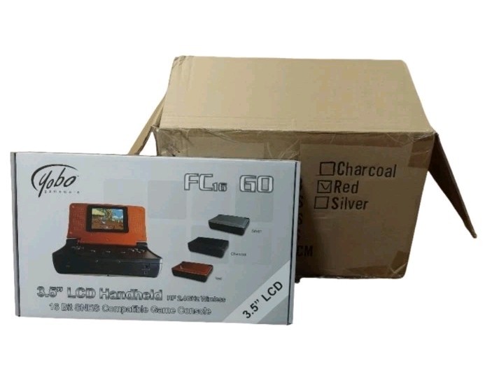 YOBO FC16 GO Handheld SNES Console RED Plays Super Nintendo Cartridges NEW