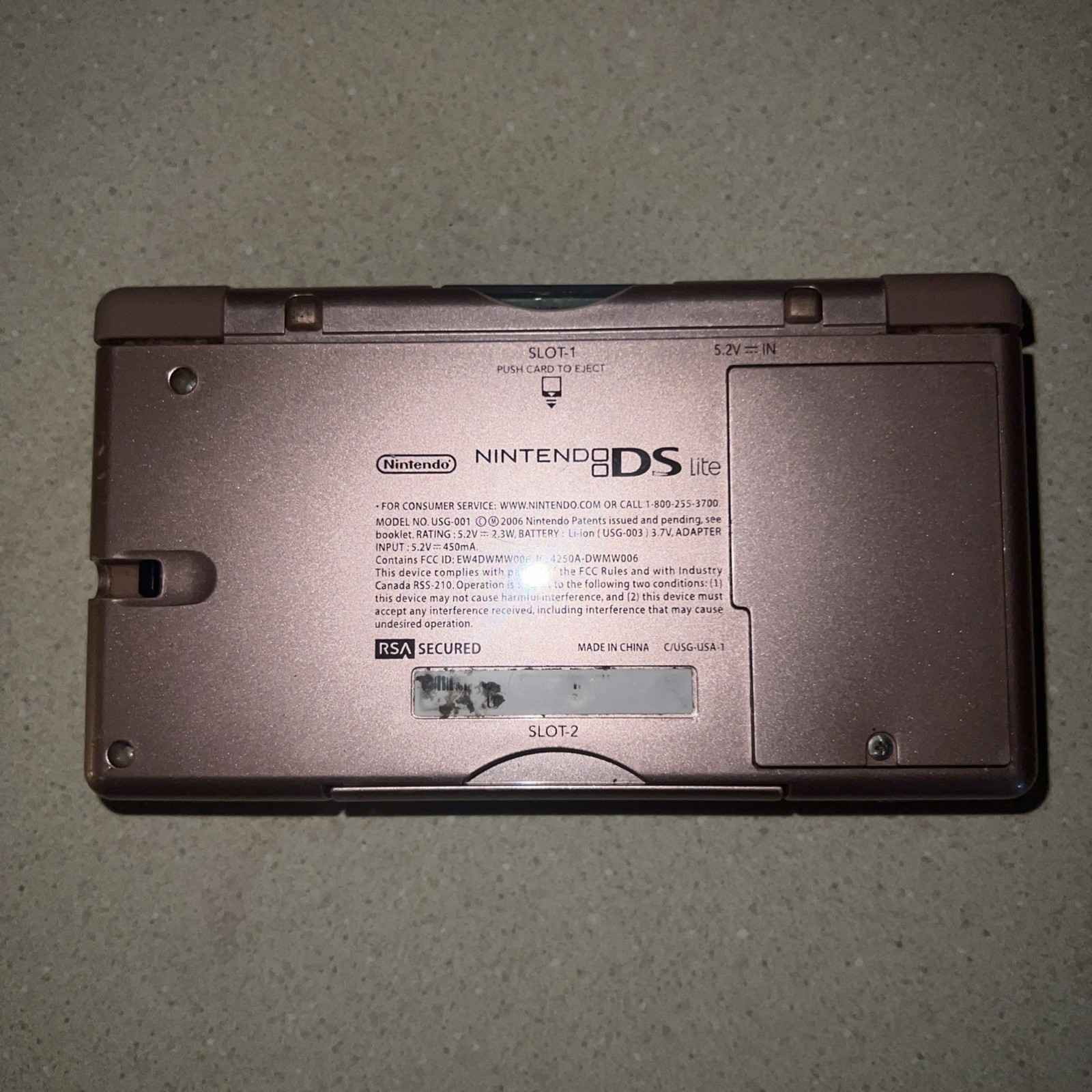 Nintendo DS Lite Handheld Game Console Pink, Stylus (Charger Not Included)