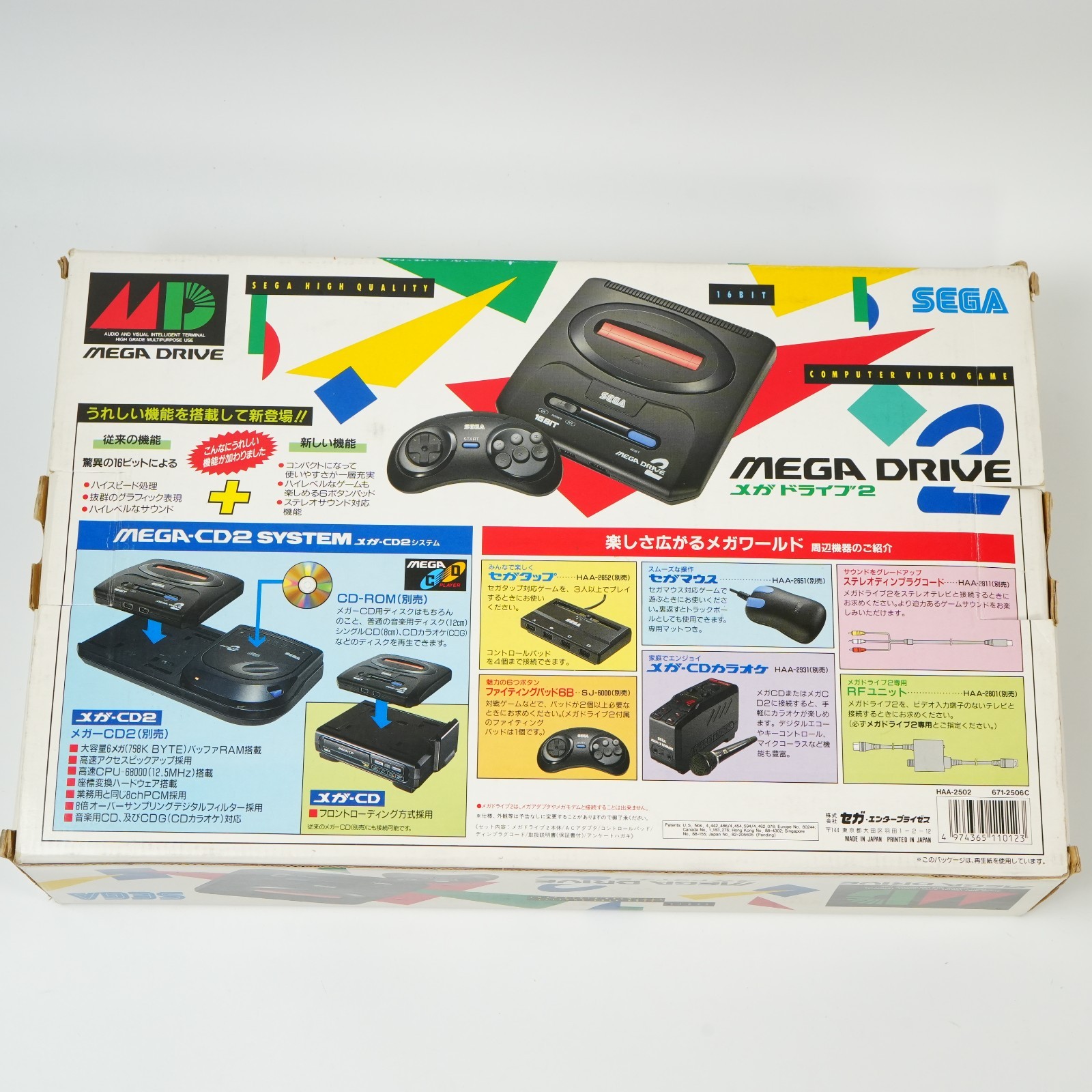 SEGA MEGA DRIVE 2 HAA-2502 NTSC-J Japan Console USB-C Power MOD TESTED w/ Box
