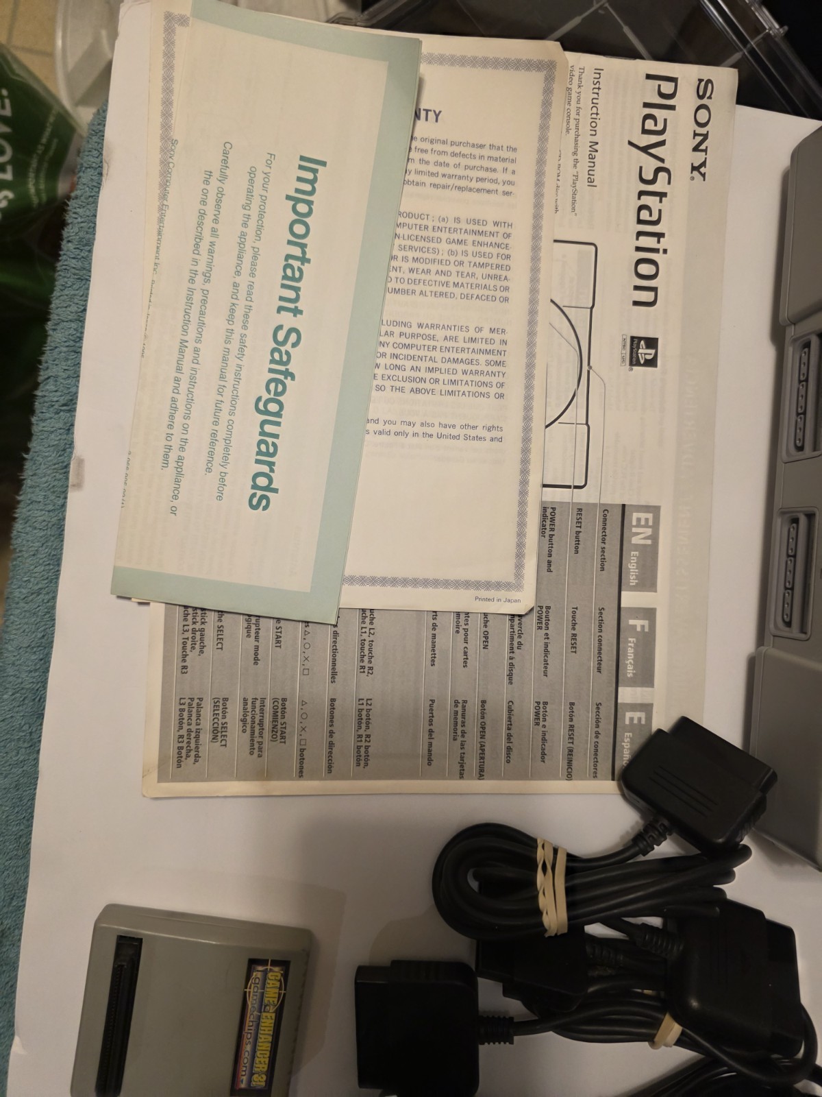 Sony PlayStation 1 Lot One Console One Game And Two Controllers See Description