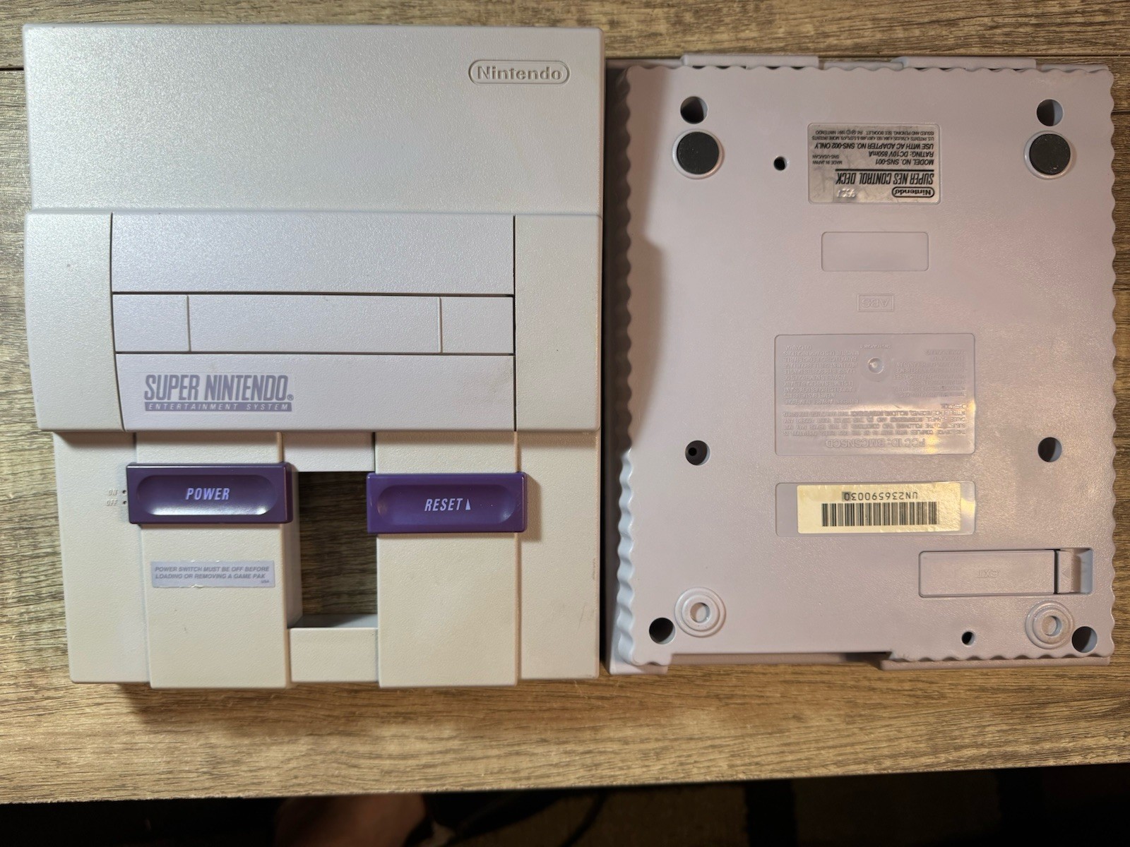 Super Nintendo SNES Console Bundle OEM Controller AC Power Supply Tested Clean
