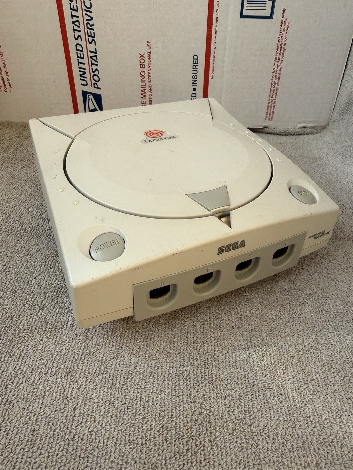Sega Dreamcast HKT-3020 White Console Only Power Tested Not Reading Discs