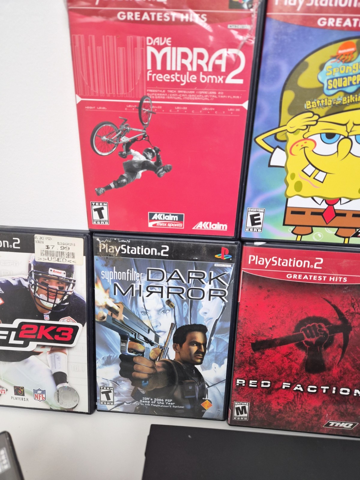 Sony PlayStation 2 PS2 FREE SHIPPING Console Bundle 19 Games/1 Cont. 16mb Mem.