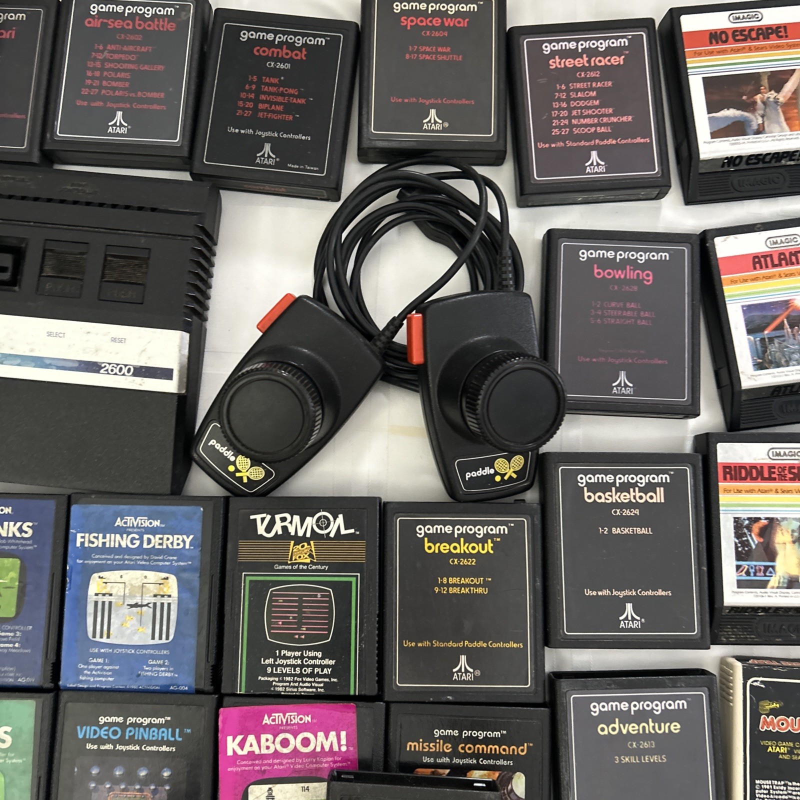 Atari 2600 JR Rainbow Console w/ Paddles, 48 Games & Some Manuals