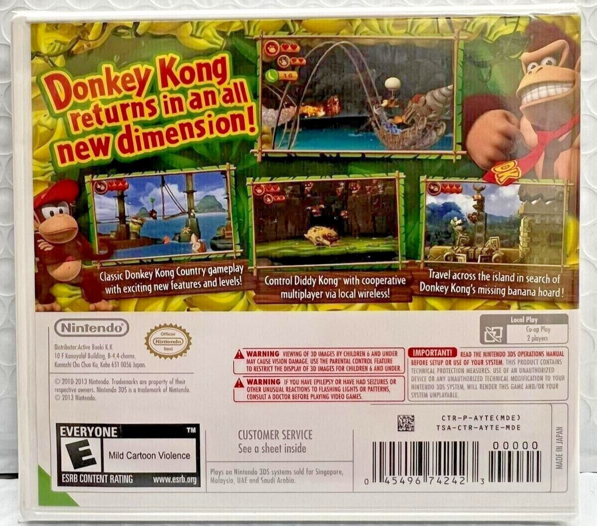 Donkey Kong Country Returns 3D 3DS Brand New Game Special (Multiplayer)