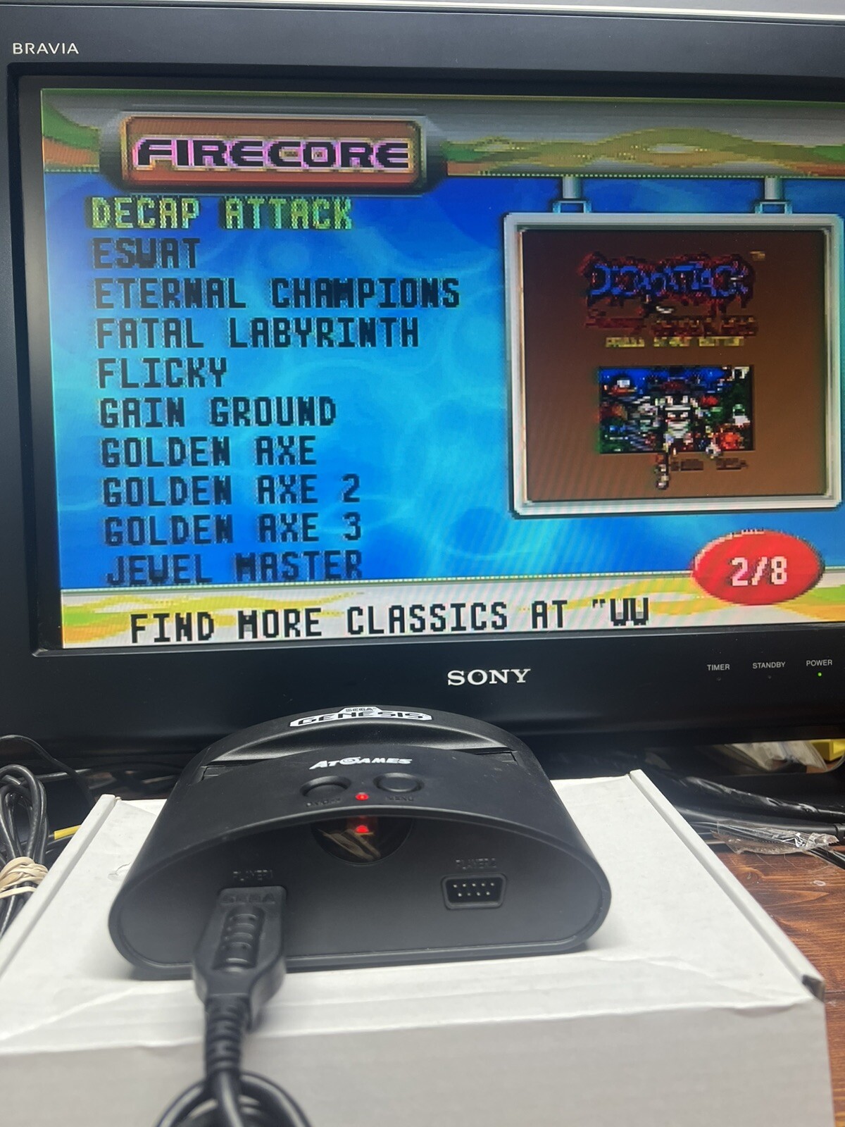 Sega Genesis Mini At Games Console w/ 80 Built-In Games + 7 Games, – TESTED