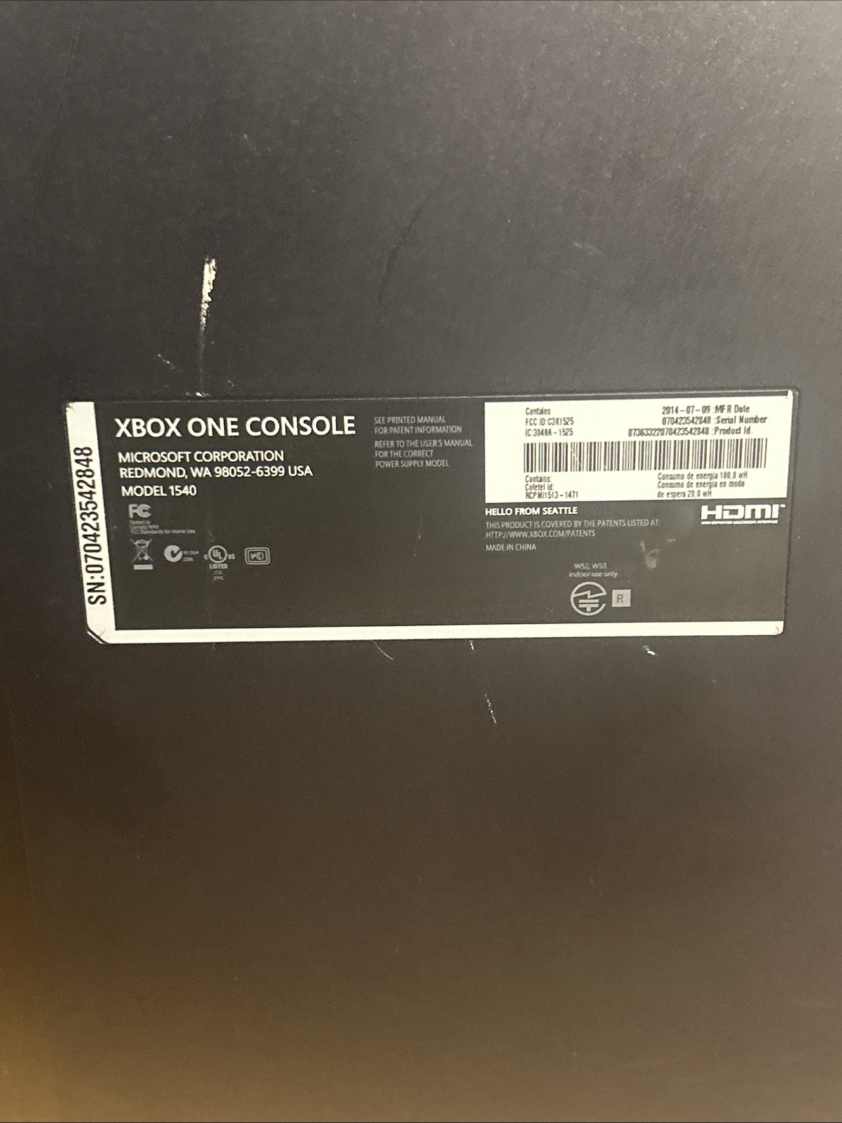 Microsoft Xbox One 500GB Console w/Power TESTED!