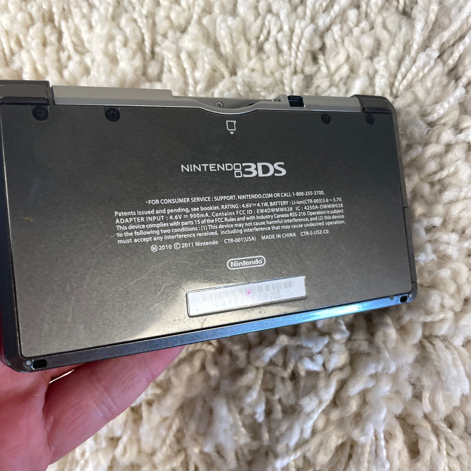 Nintendo 3DS Cosmo Black Handheld Console System CTR-001 Tested