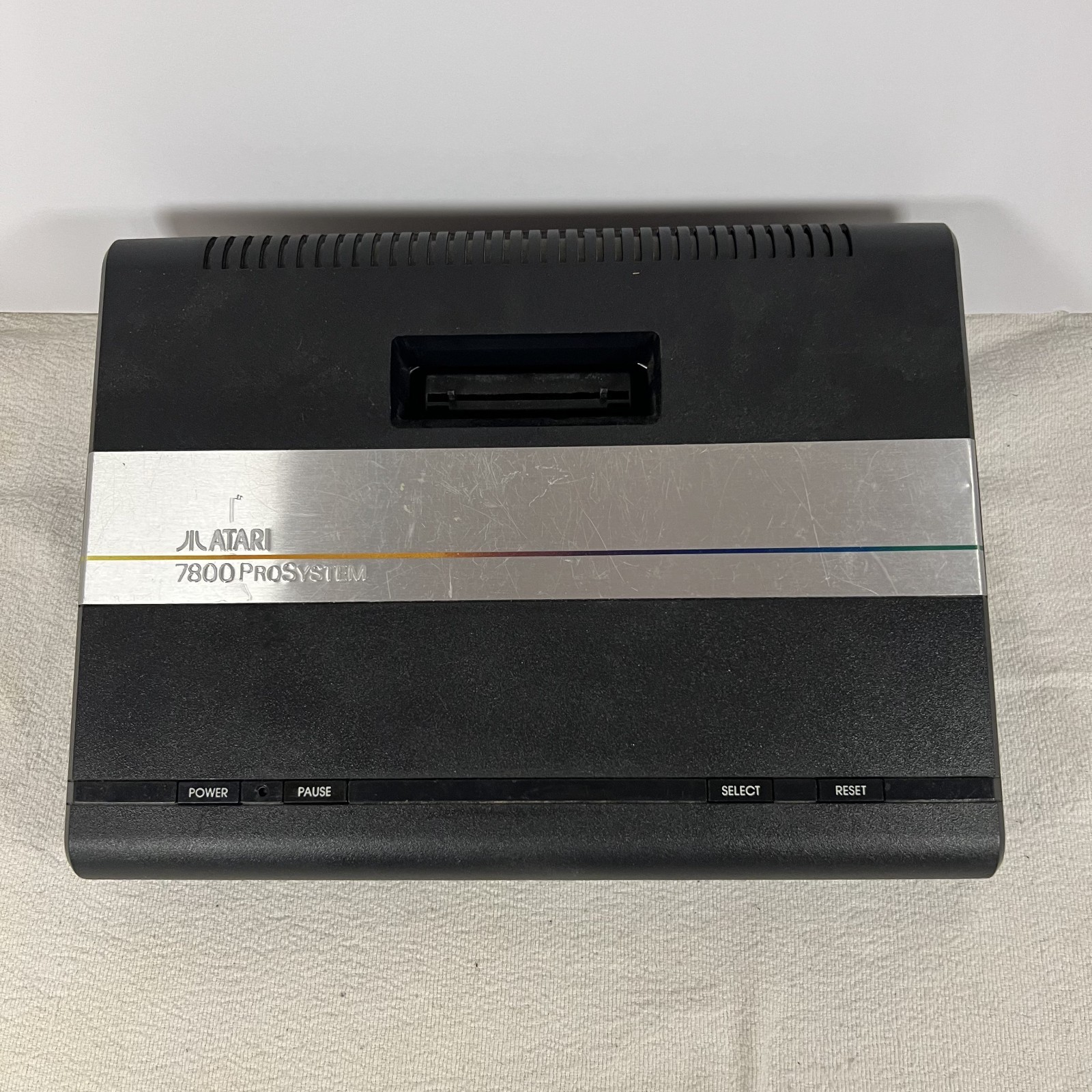 Atari 7800 Console Pro-System AV Mod + Controller & Cords Tested
