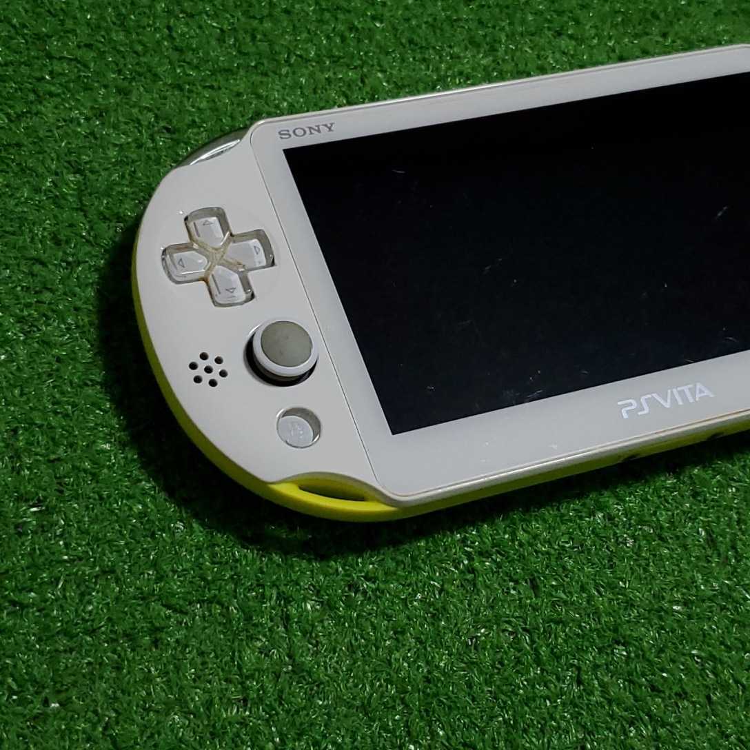 【Good】SONY PS Vita Wi-Fi Console PCH-2000 ZA13 White/ Lime Green Console Only FS