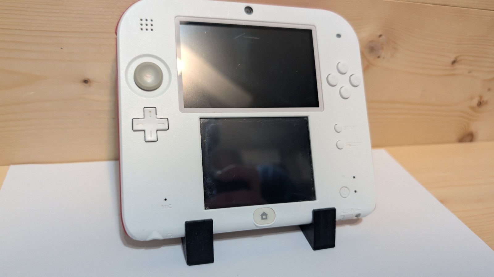 Nintendo 2DS White/Red US Version W/Cable & SD *Tested*