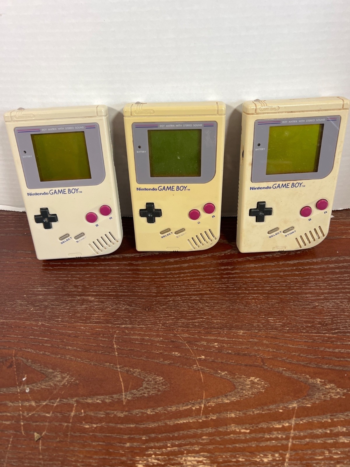 Three Nintendo Game Boy DMG-01 1989 Handheld Console Parts Only Untested Bundle