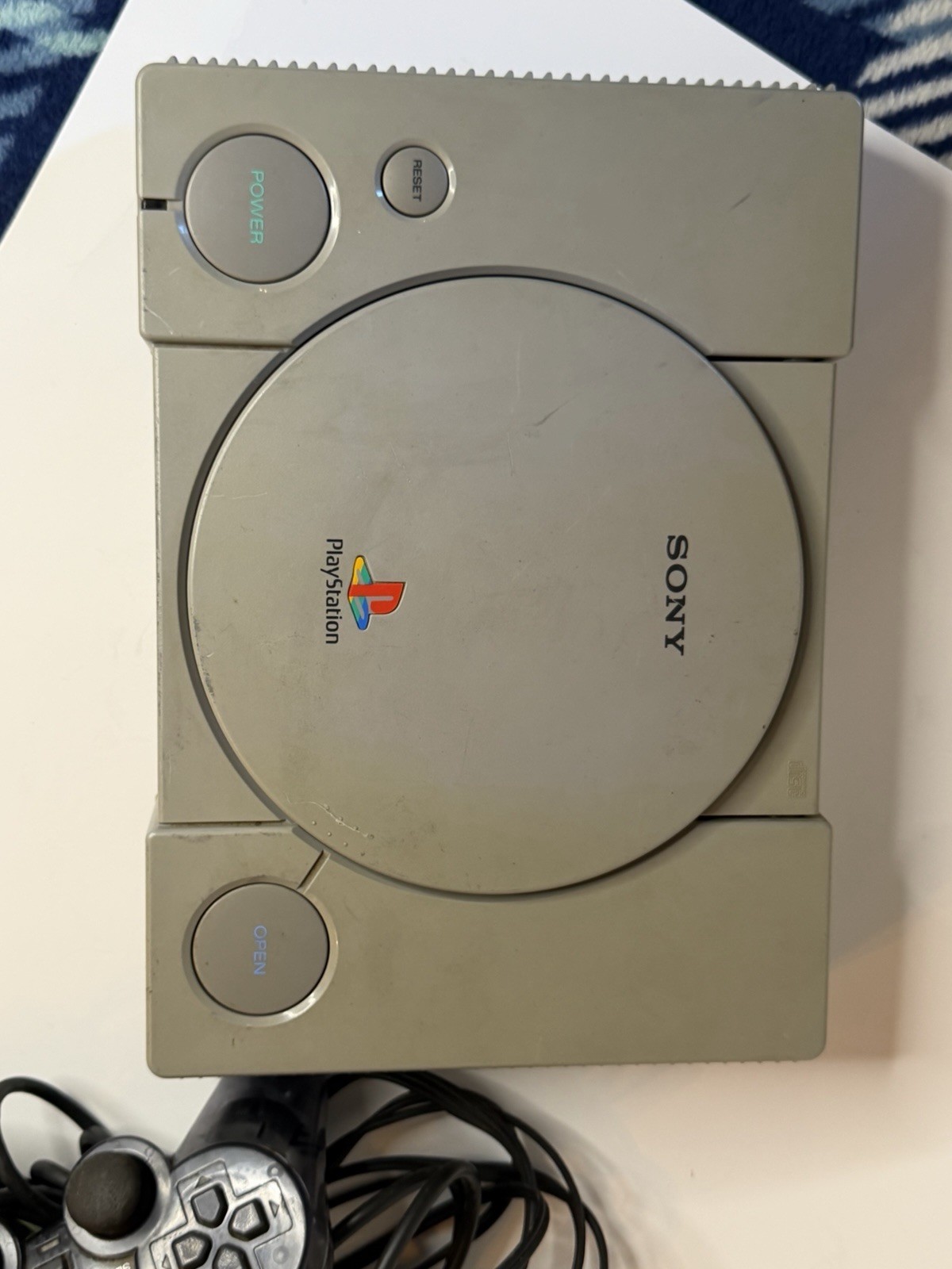 Sony PlayStation 1 PS1 Gray Console System SCPH-7501 Untested Cords & Controller