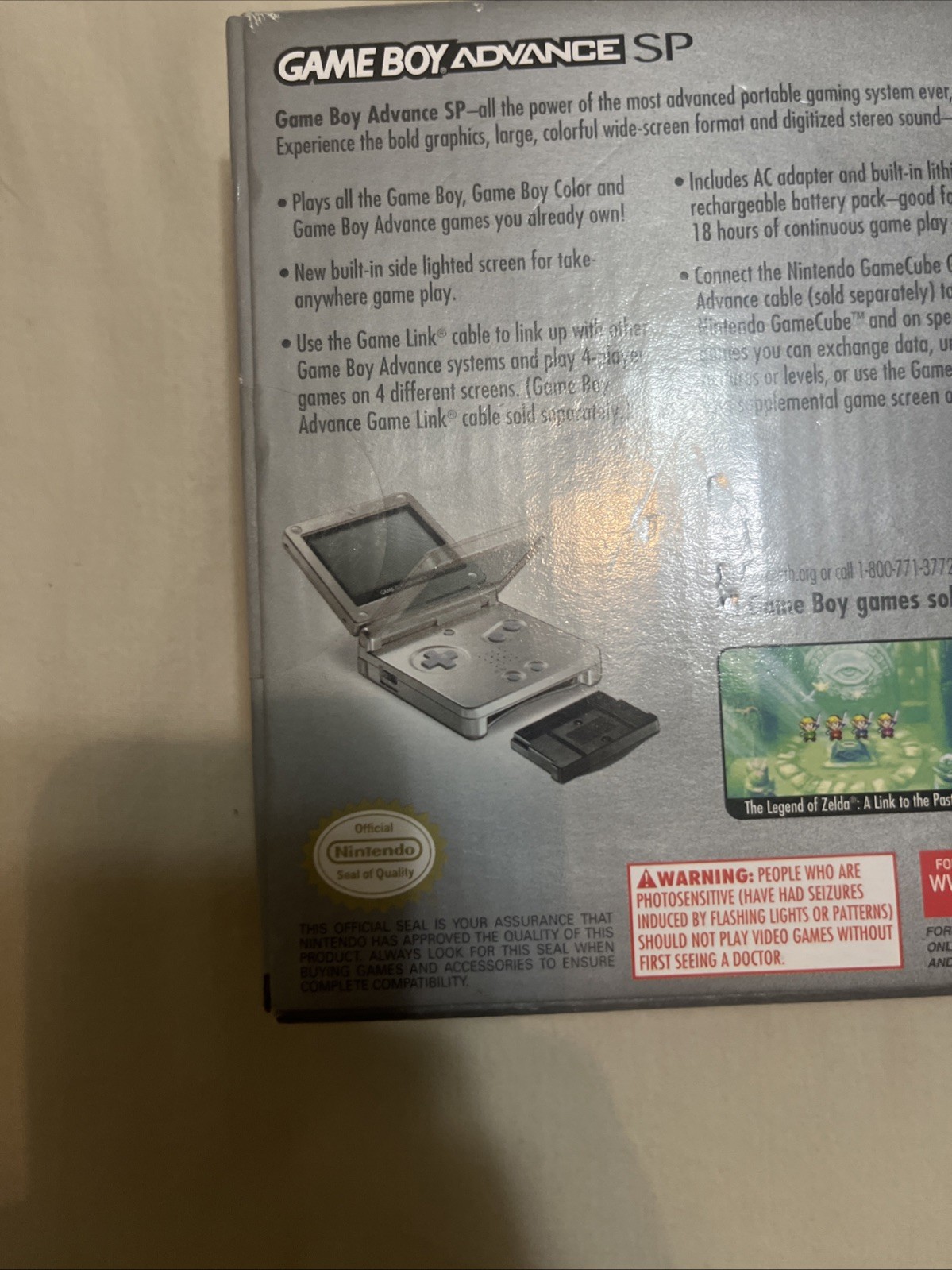 Nintendo Game Boy Advance SP-Silver FACTORY SEALED NEVER OPENED READ DESCRIPTION