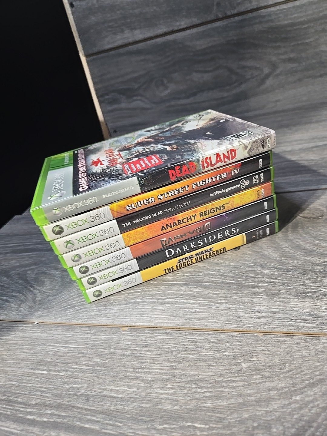 Xbox 360 S Matte 4GB Slim Black Console Bundle W / Cords& 7 Games Tested No Ctrl